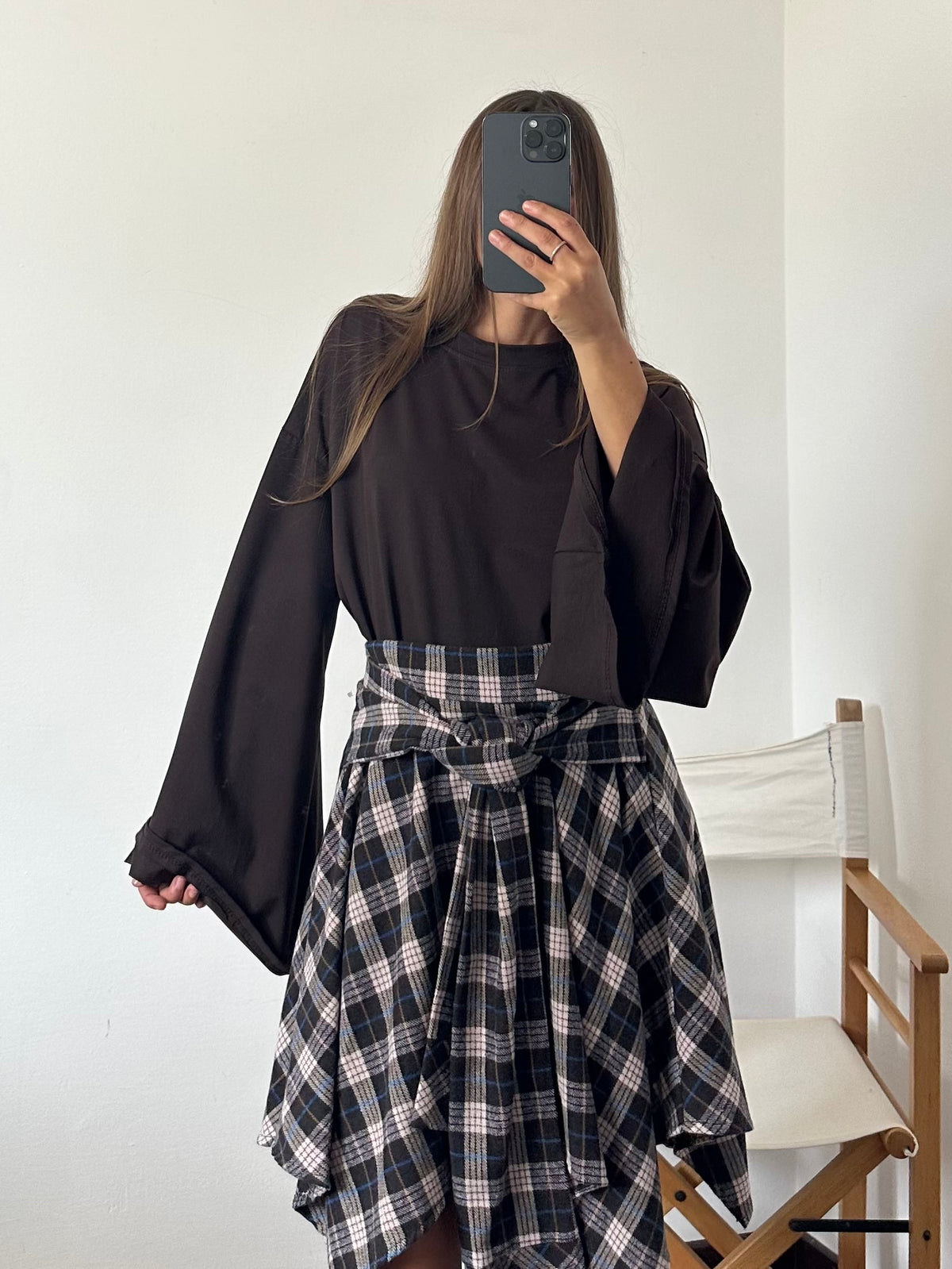 MAGLIA COTONE manica larga CIOCCOLATO