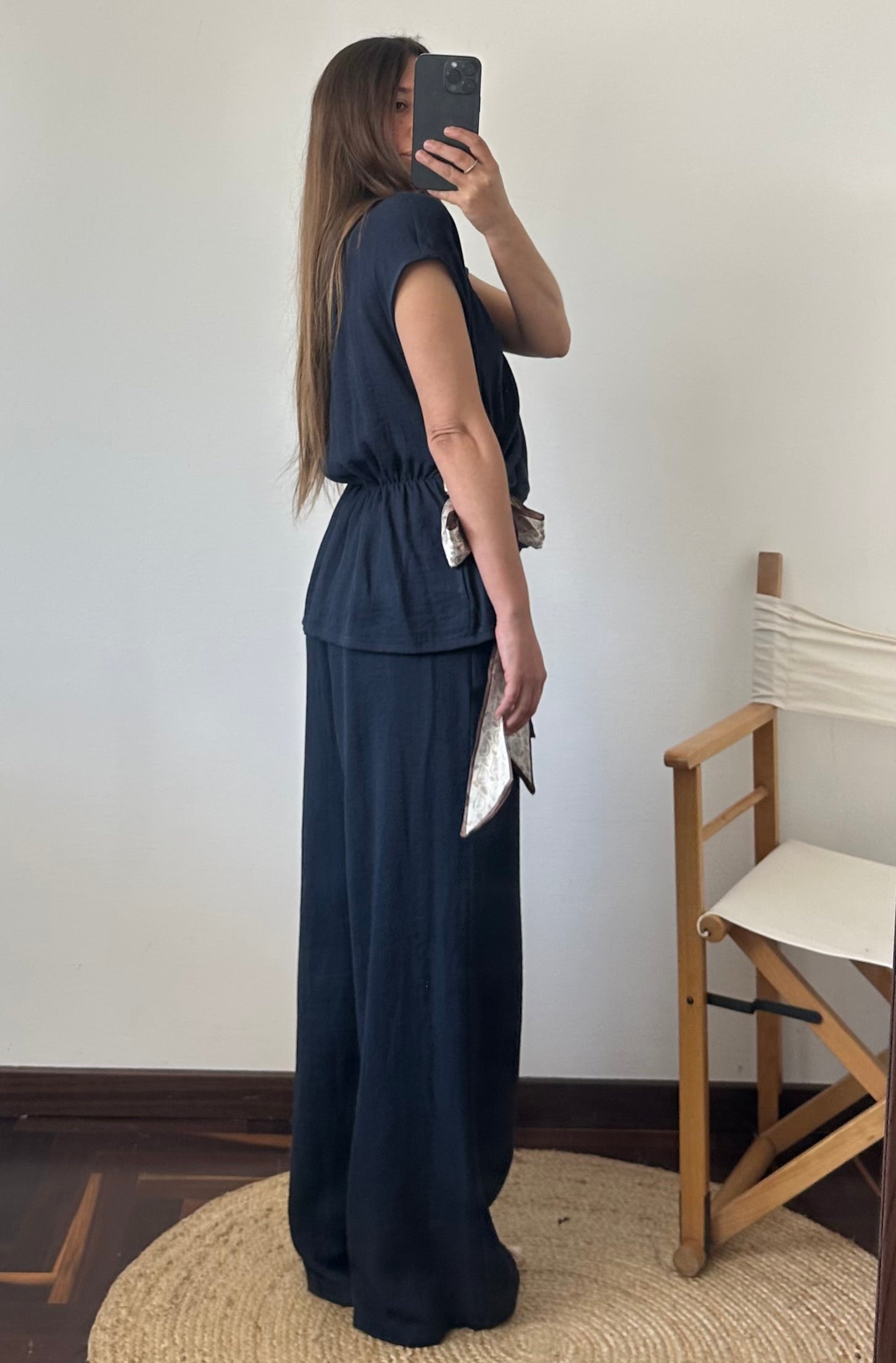 COORDINATO foulard blu