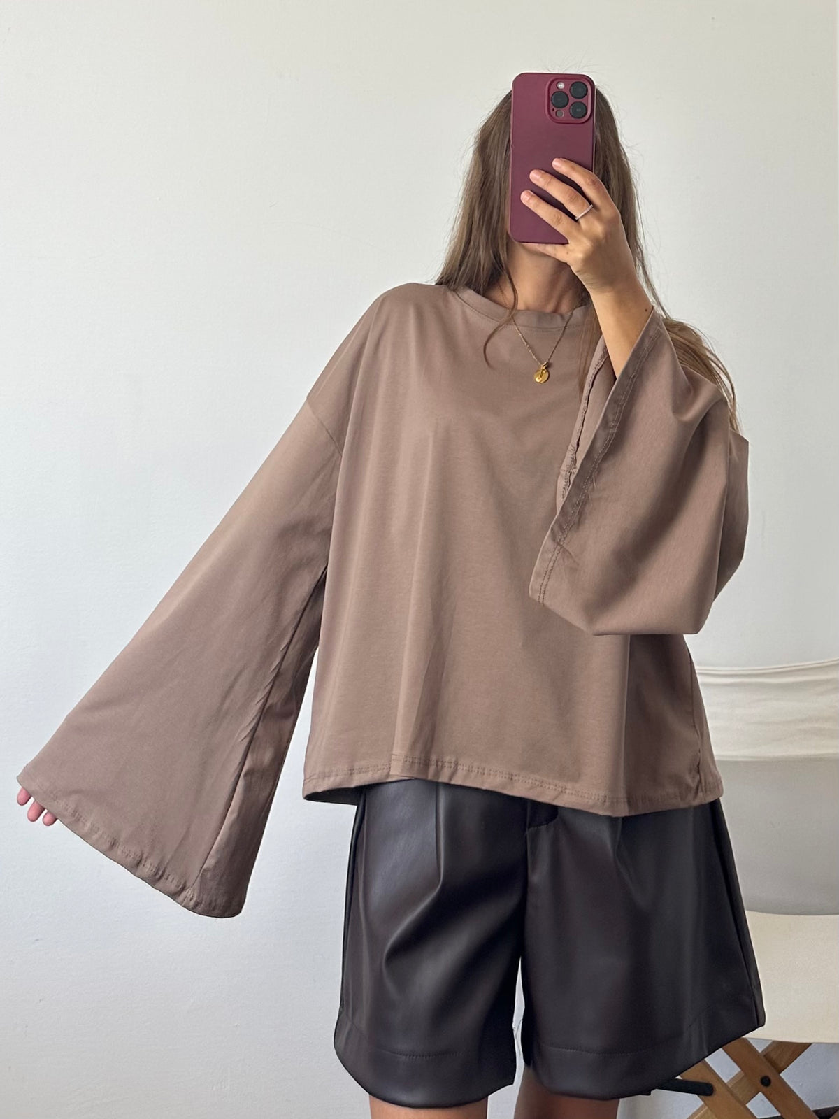 MAGLIA COTONE manica larga BEIGE