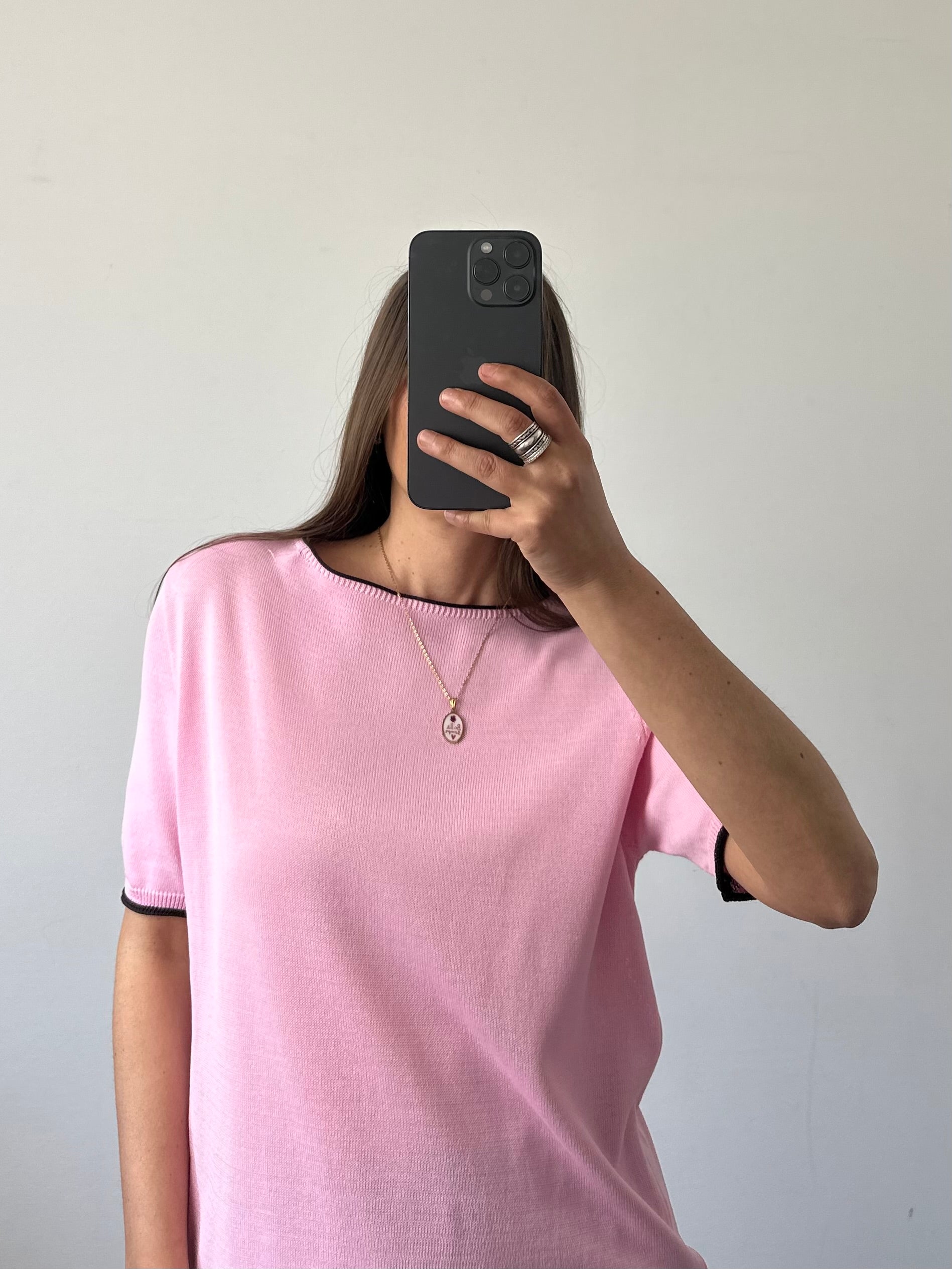 Maglia in morbida viscosa rosa