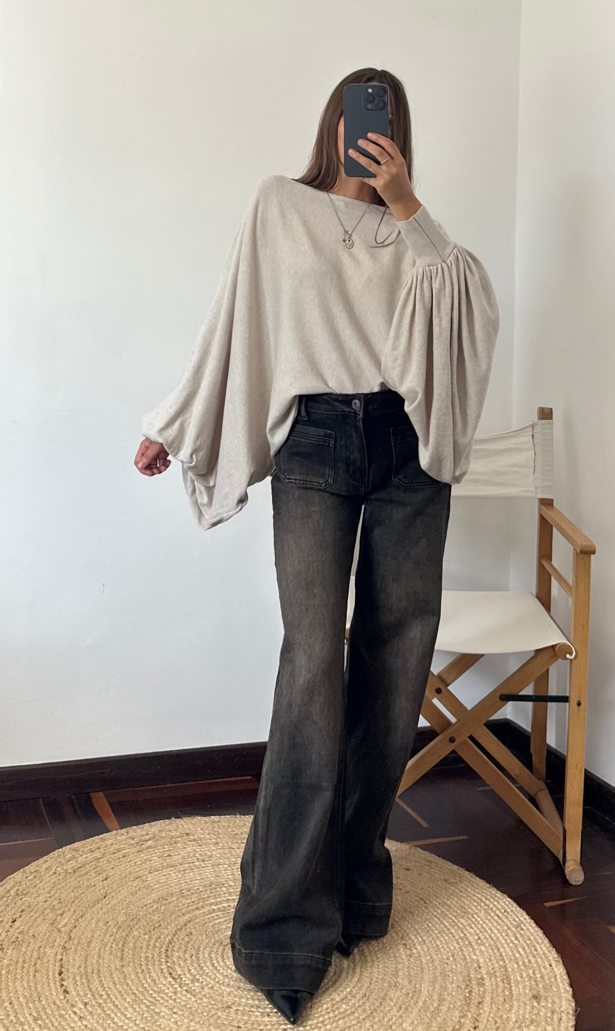 MAGLIA BALLOON in morbida viscosa BEIGE