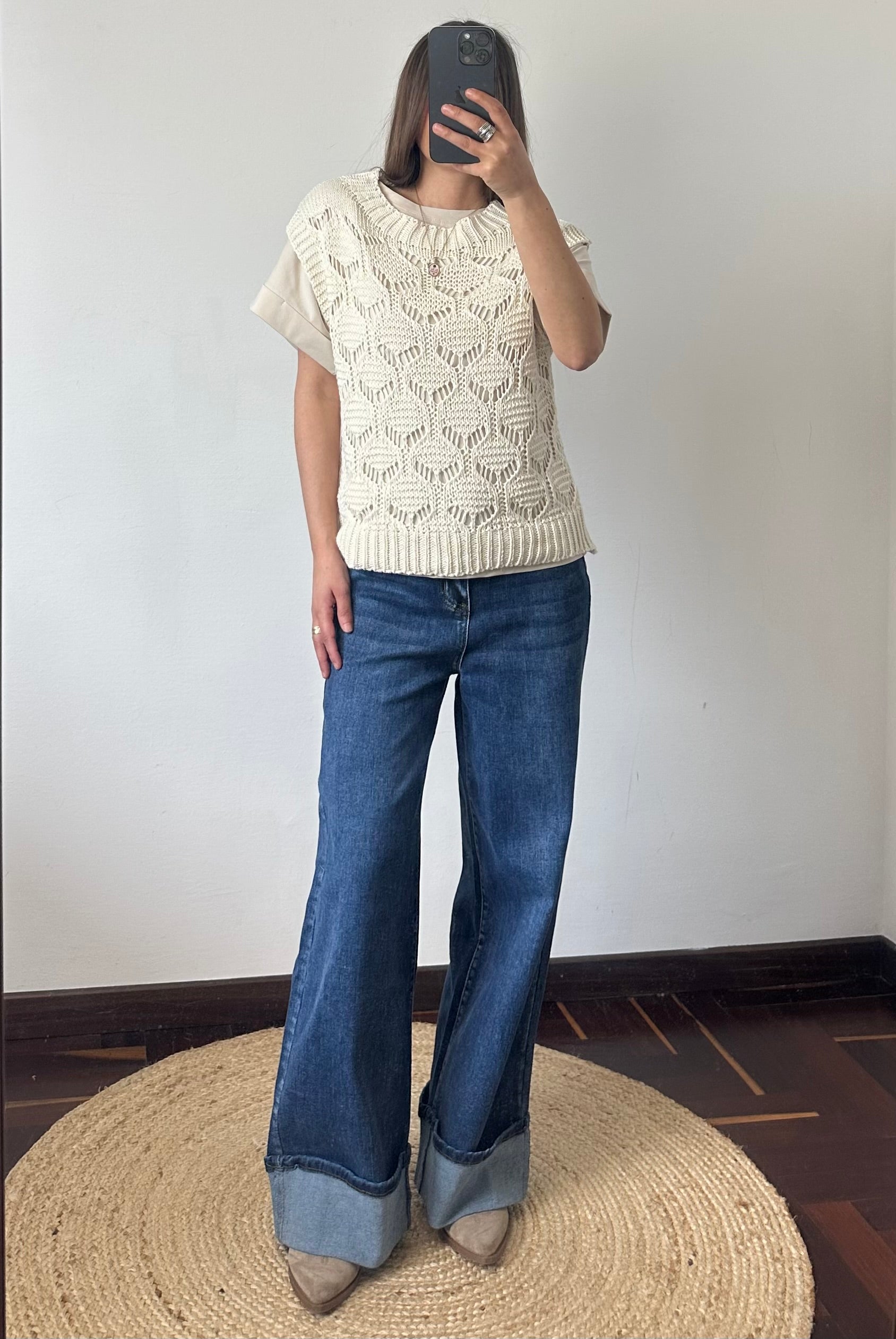 Gilet in cotone BEIGE