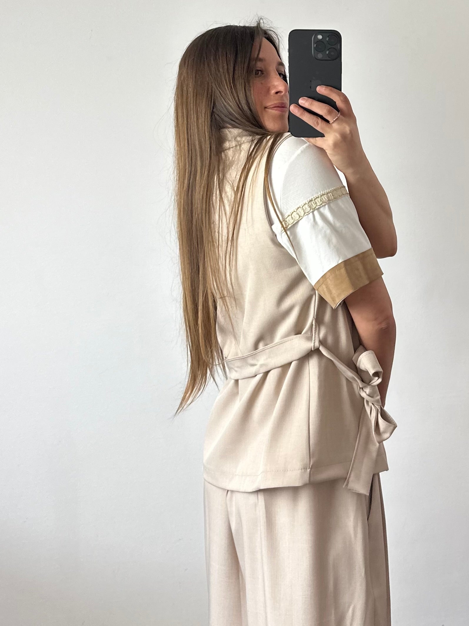 COORDINATO SMANICATO DOPPIOPETTO BEIGE