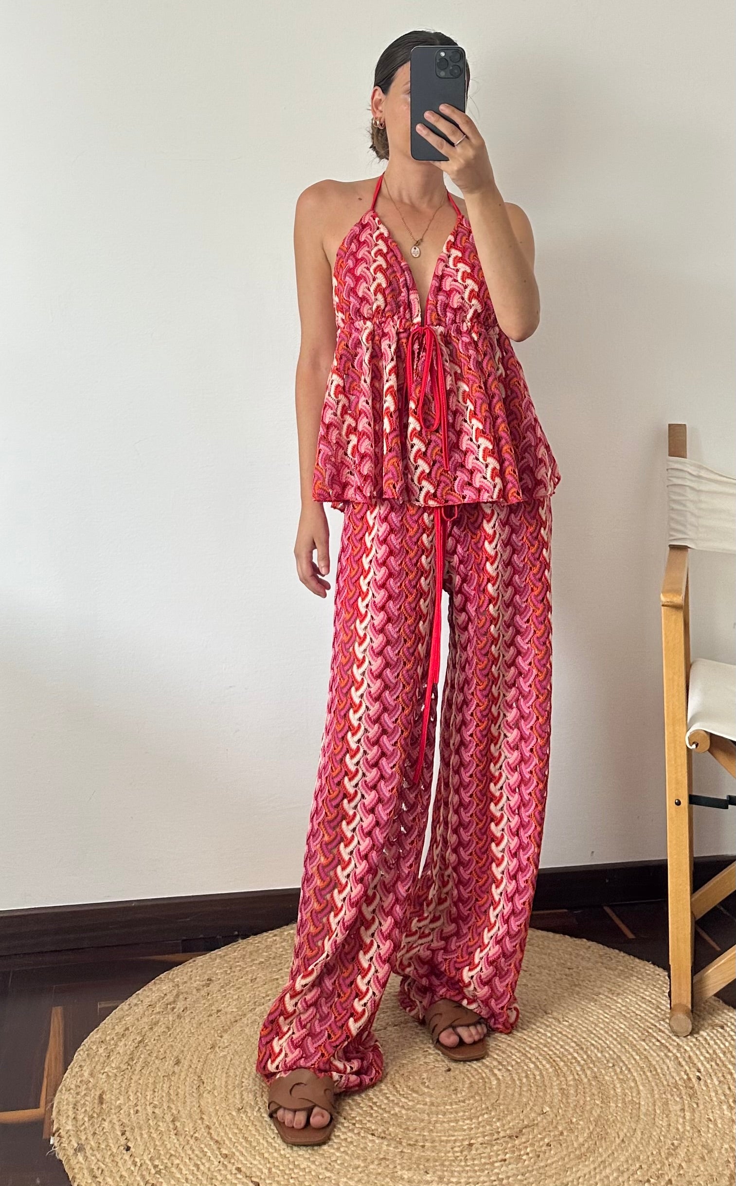 PANTALONE SUMMER fantasia FUCSIA-ROSSO