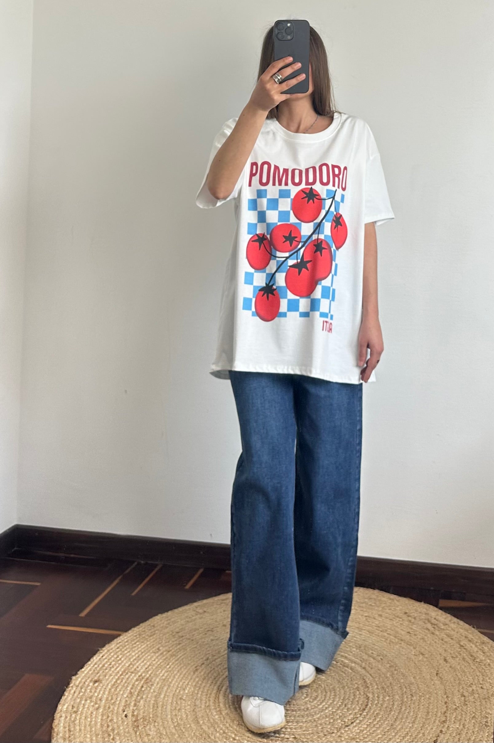 T-shirt 100% cotone over “ pomodoro “