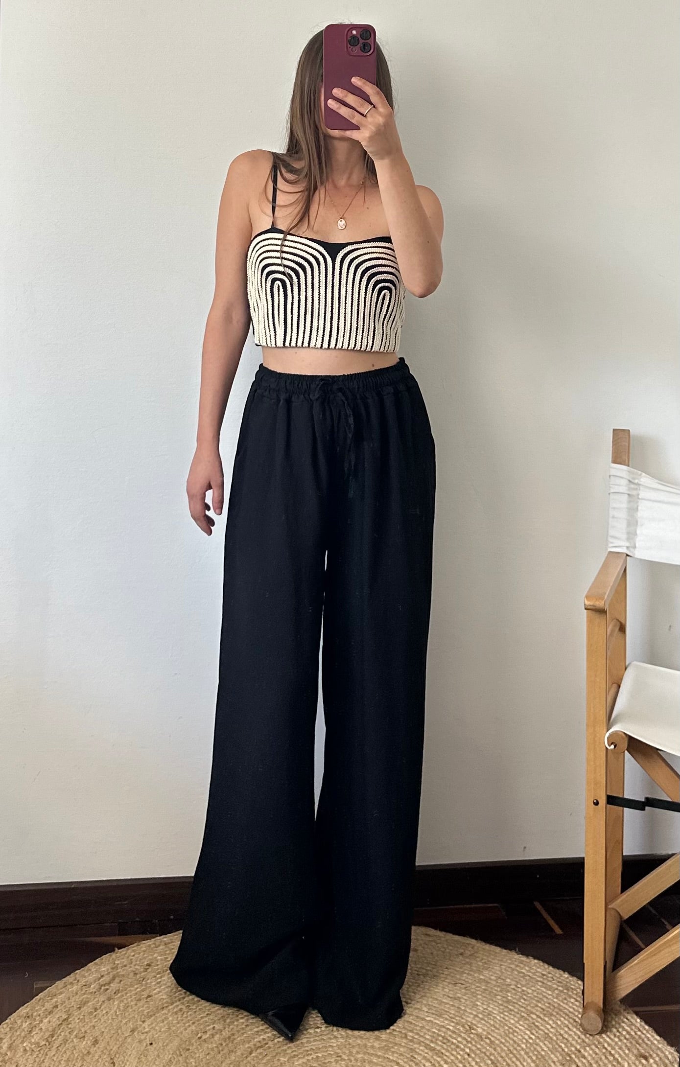 COORDINATO etnico ricamo nero