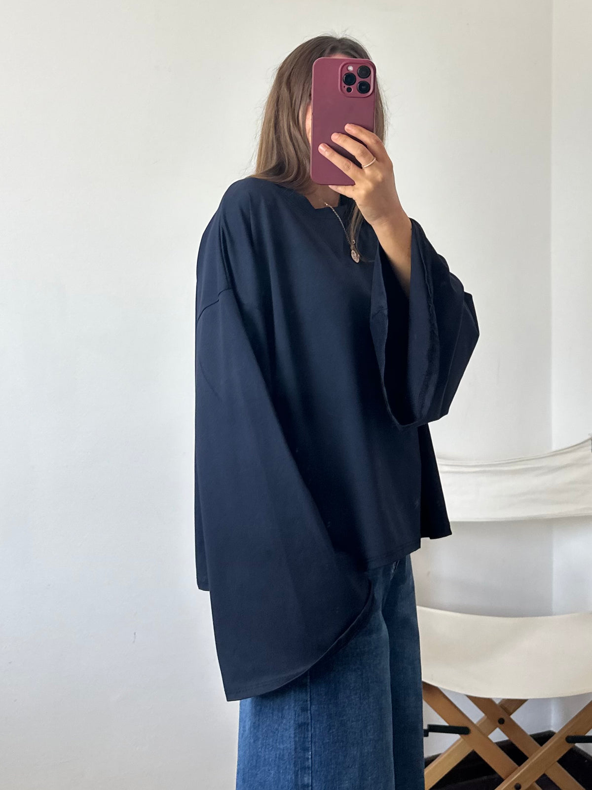 MAGLIA COTONE manica larga BLU