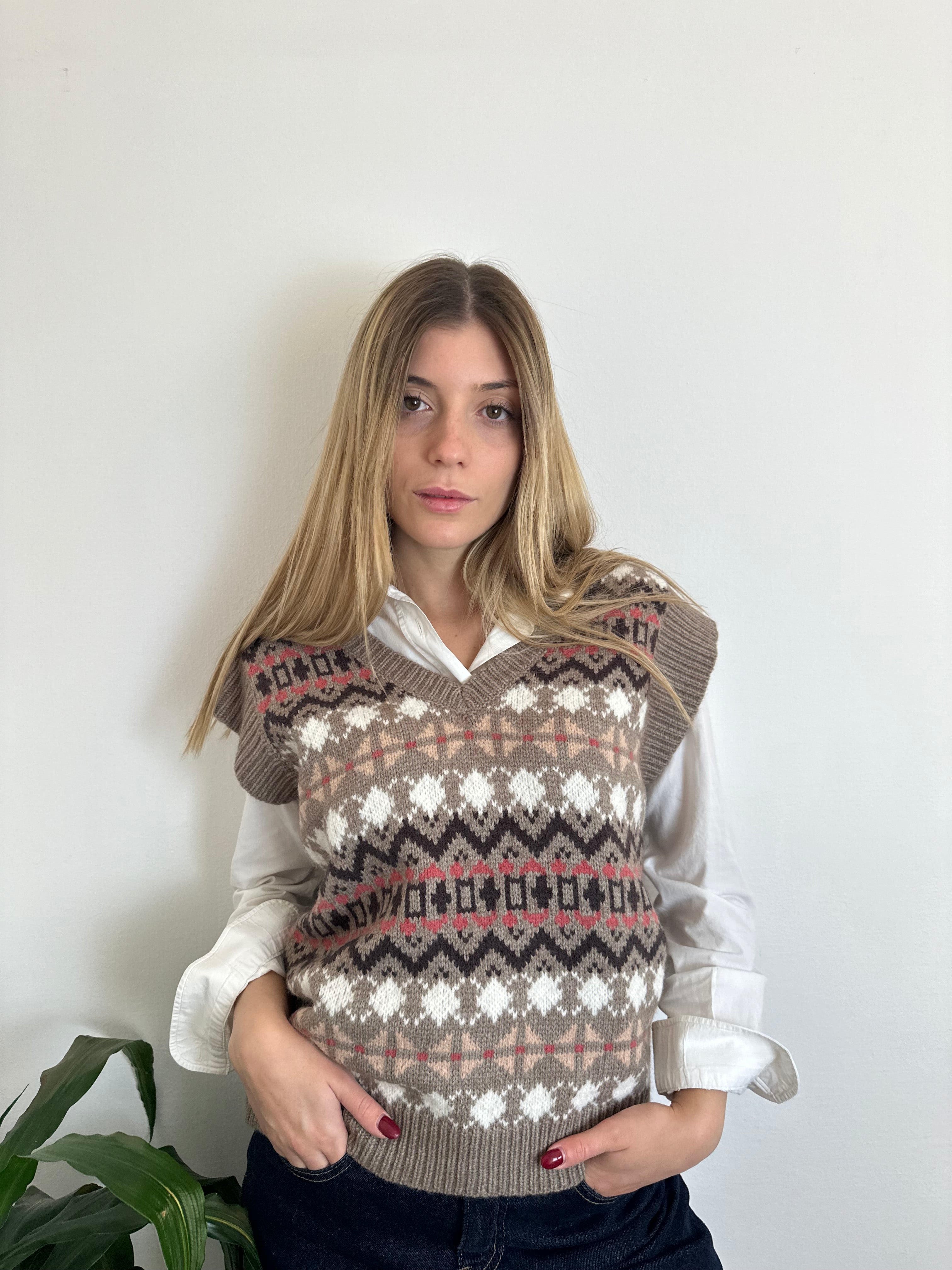 GILET GRECHE FANGO