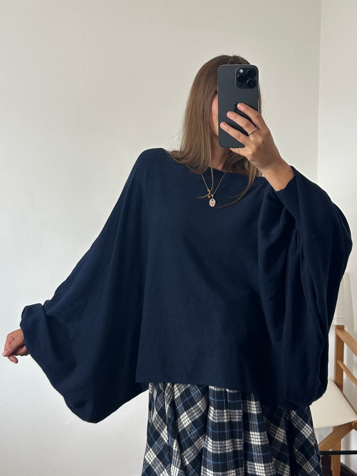 MAGLIA BALLOON in morbida viscosa BLU