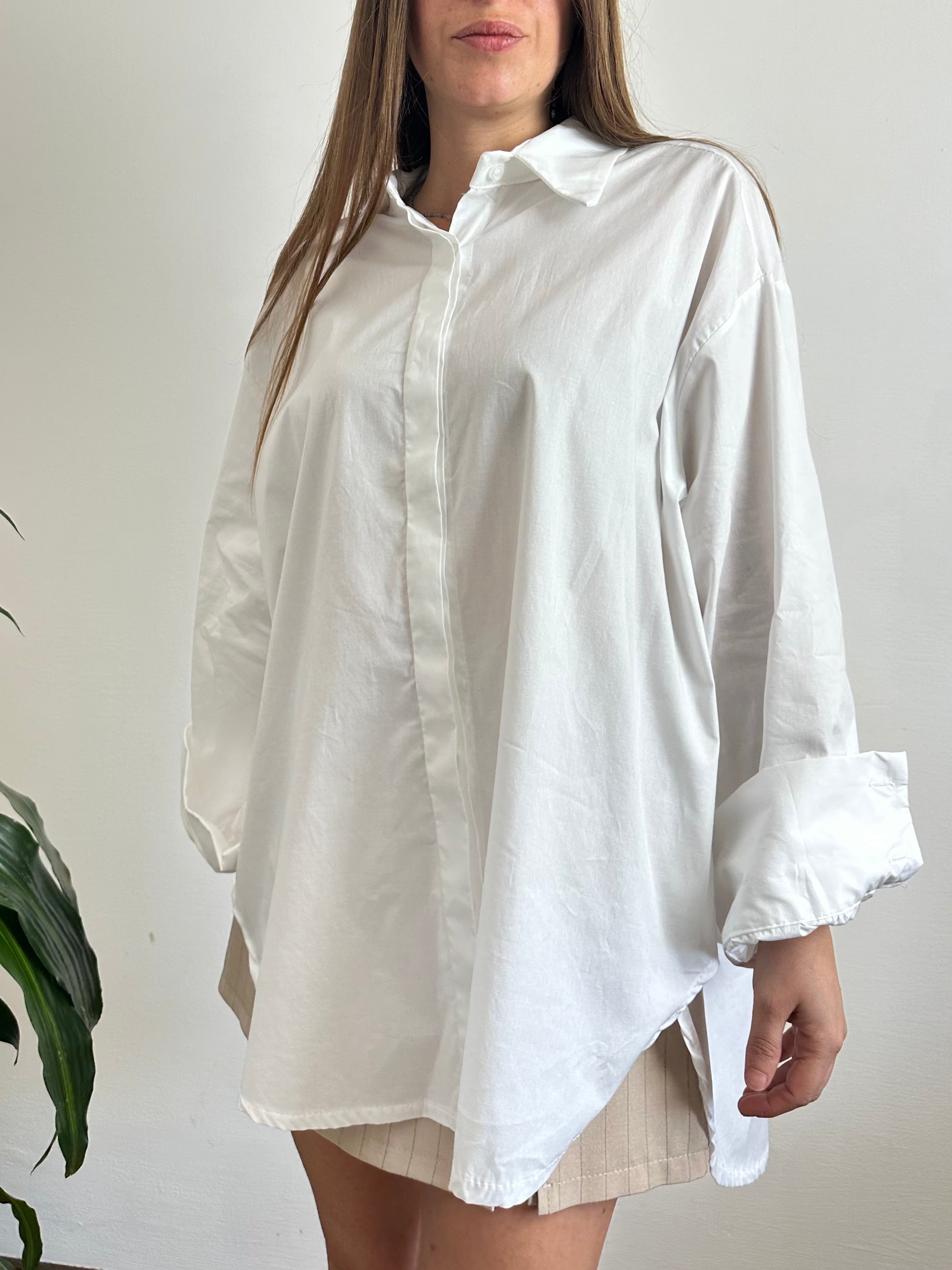 CAMICIA “No vabbè “ in cotone BIANCA