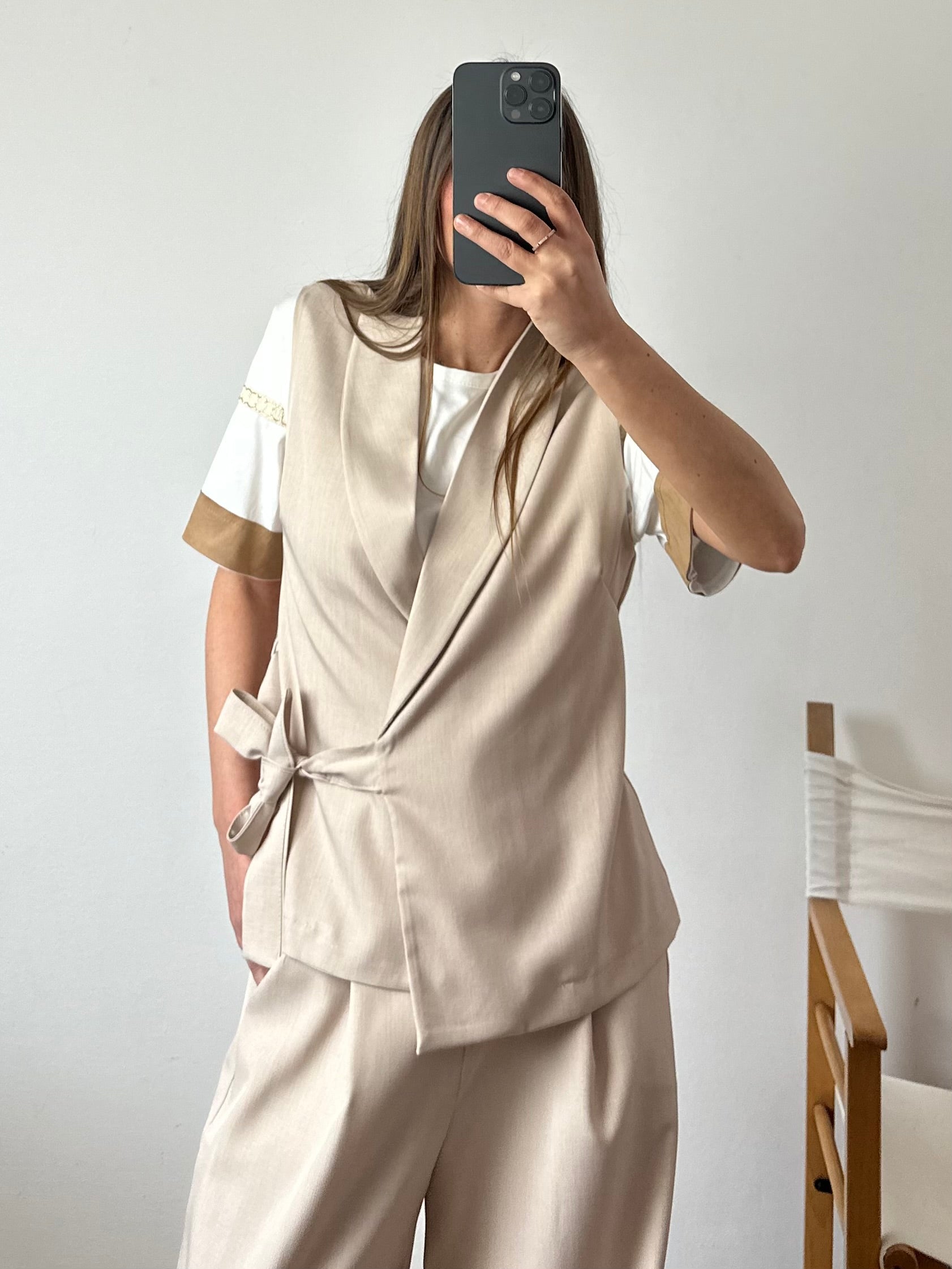 COORDINATO SMANICATO DOPPIOPETTO BEIGE