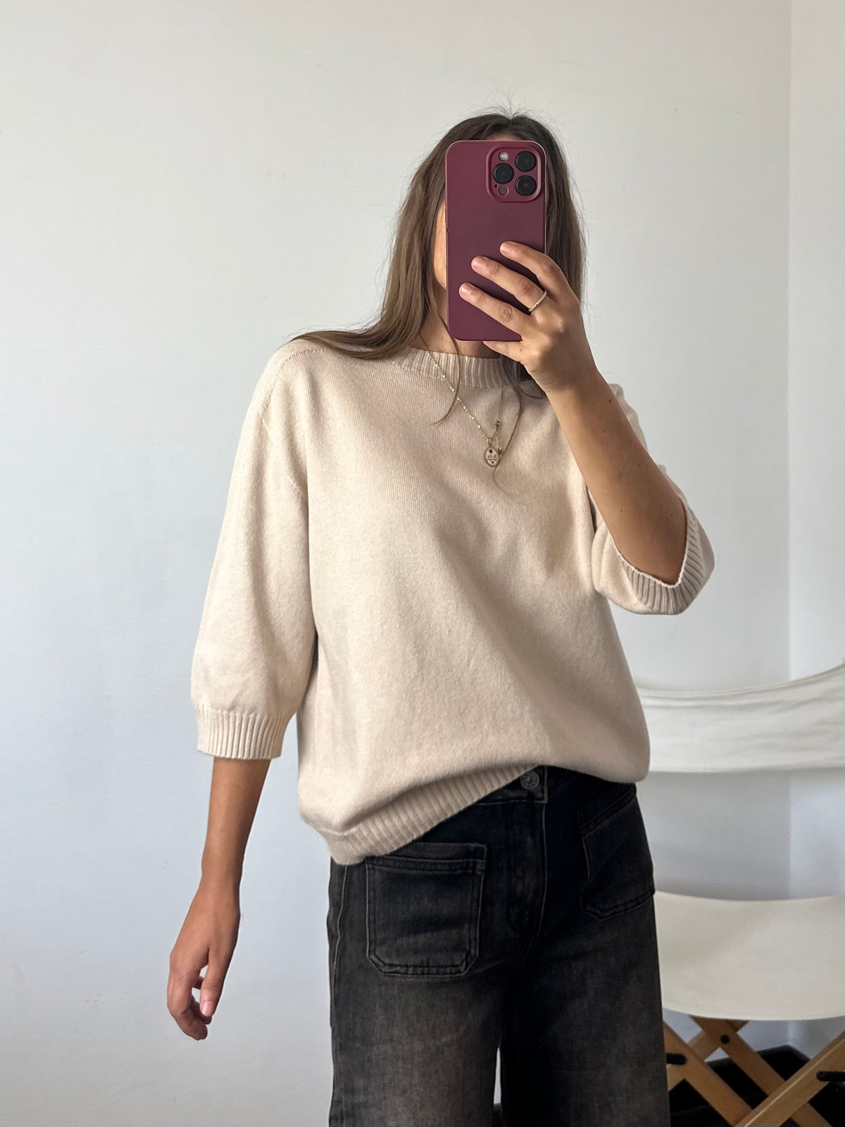 PULLOVER in morbida viscosa BEIGE