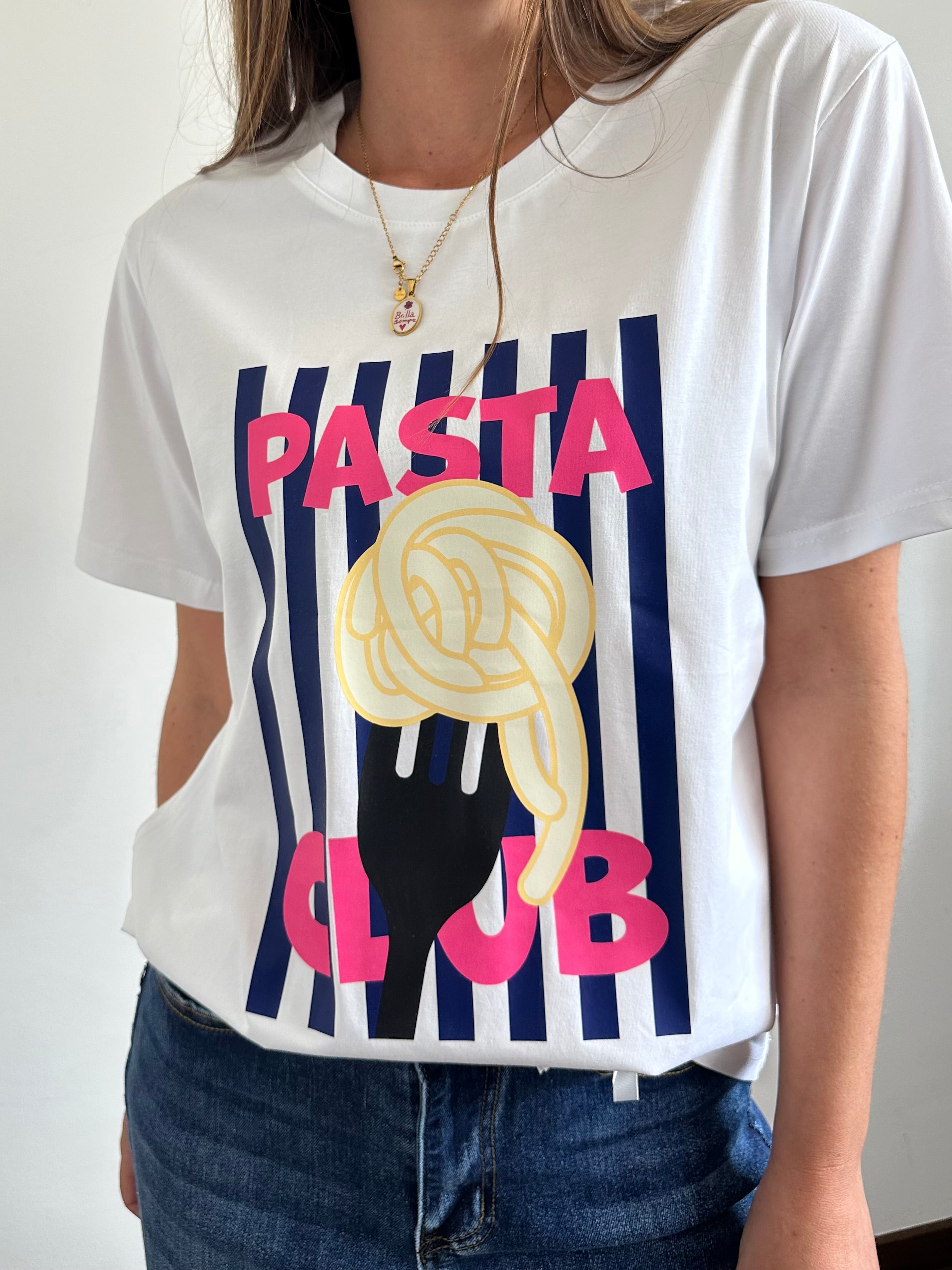 T-shirt in cotone “ pasta club”