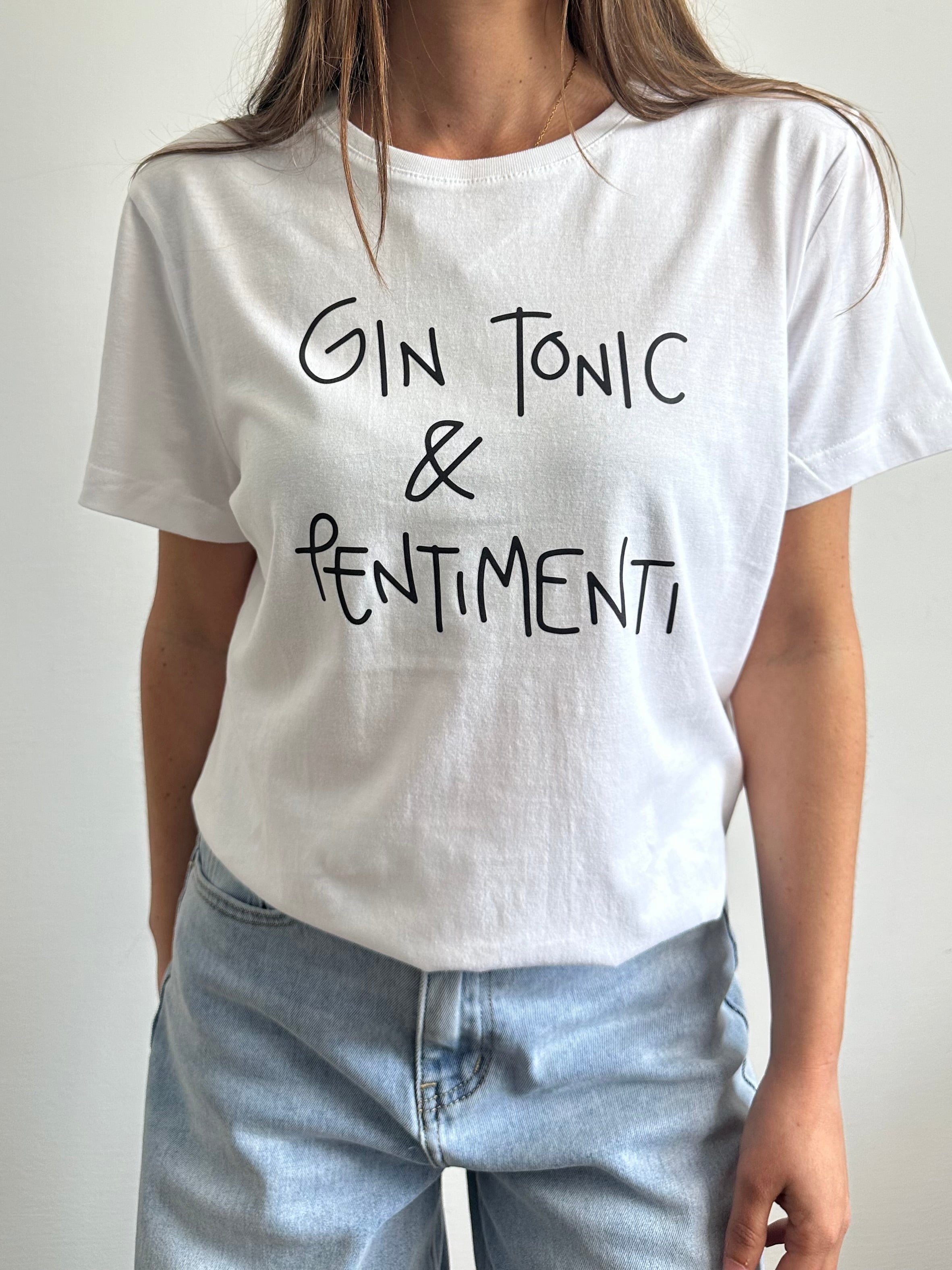 T-shirt in cotone “ Gin Tonic & pentimenti”