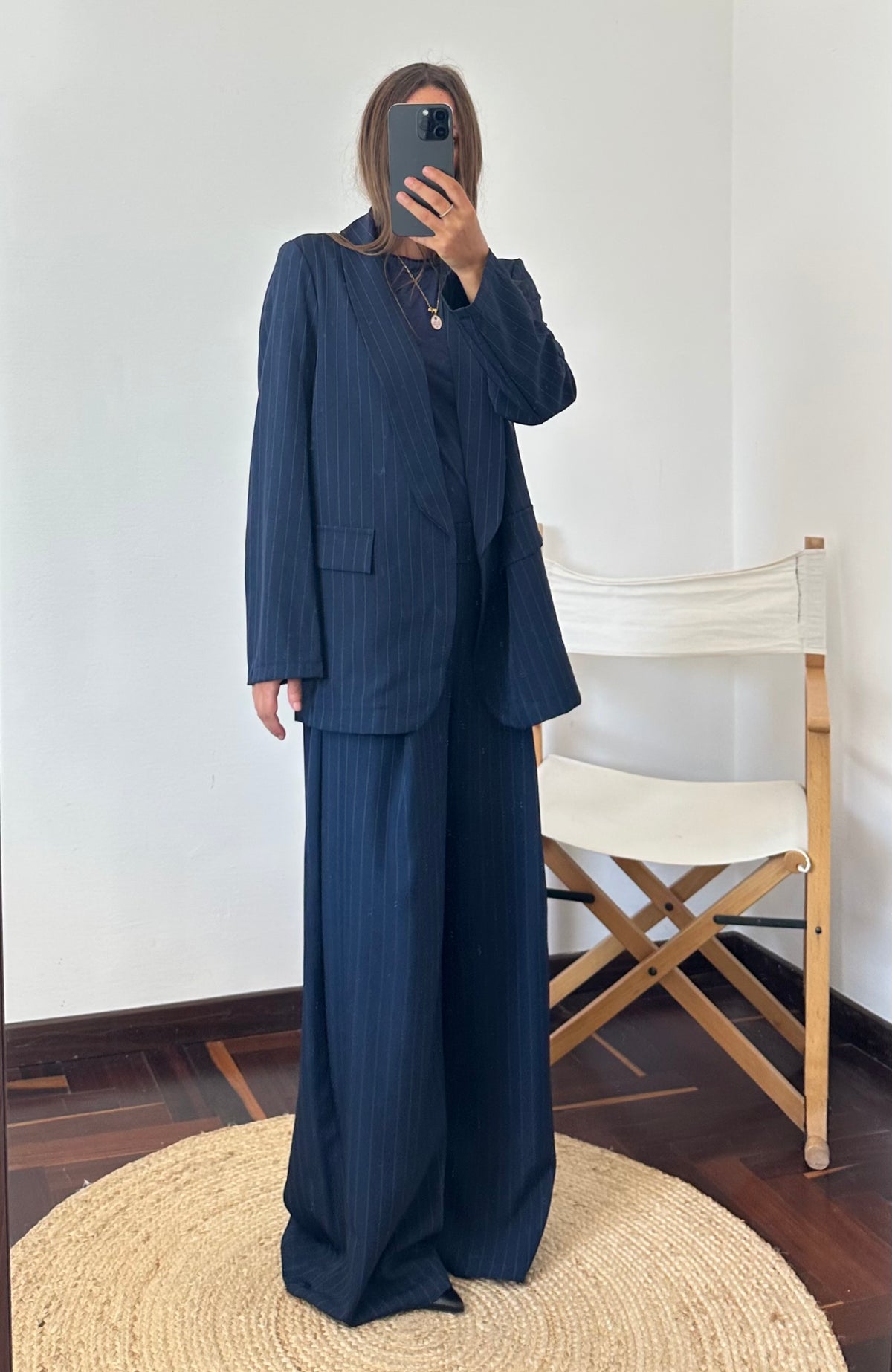 COORDINATO GESSATO con PINCE BLU NOTTE