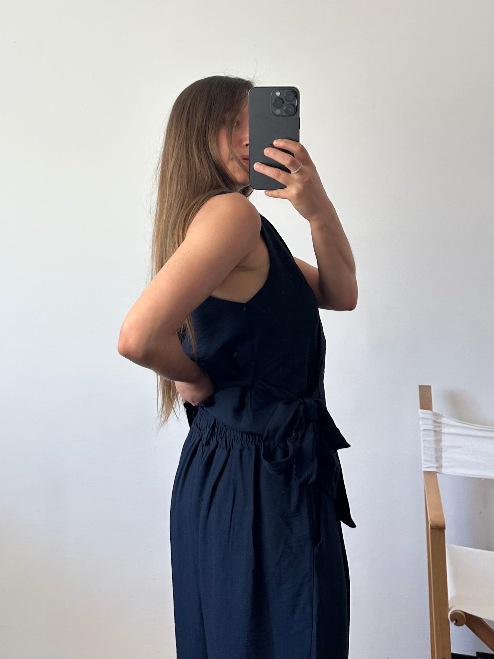 COORDINATO SMANICATO a incrocio BLU