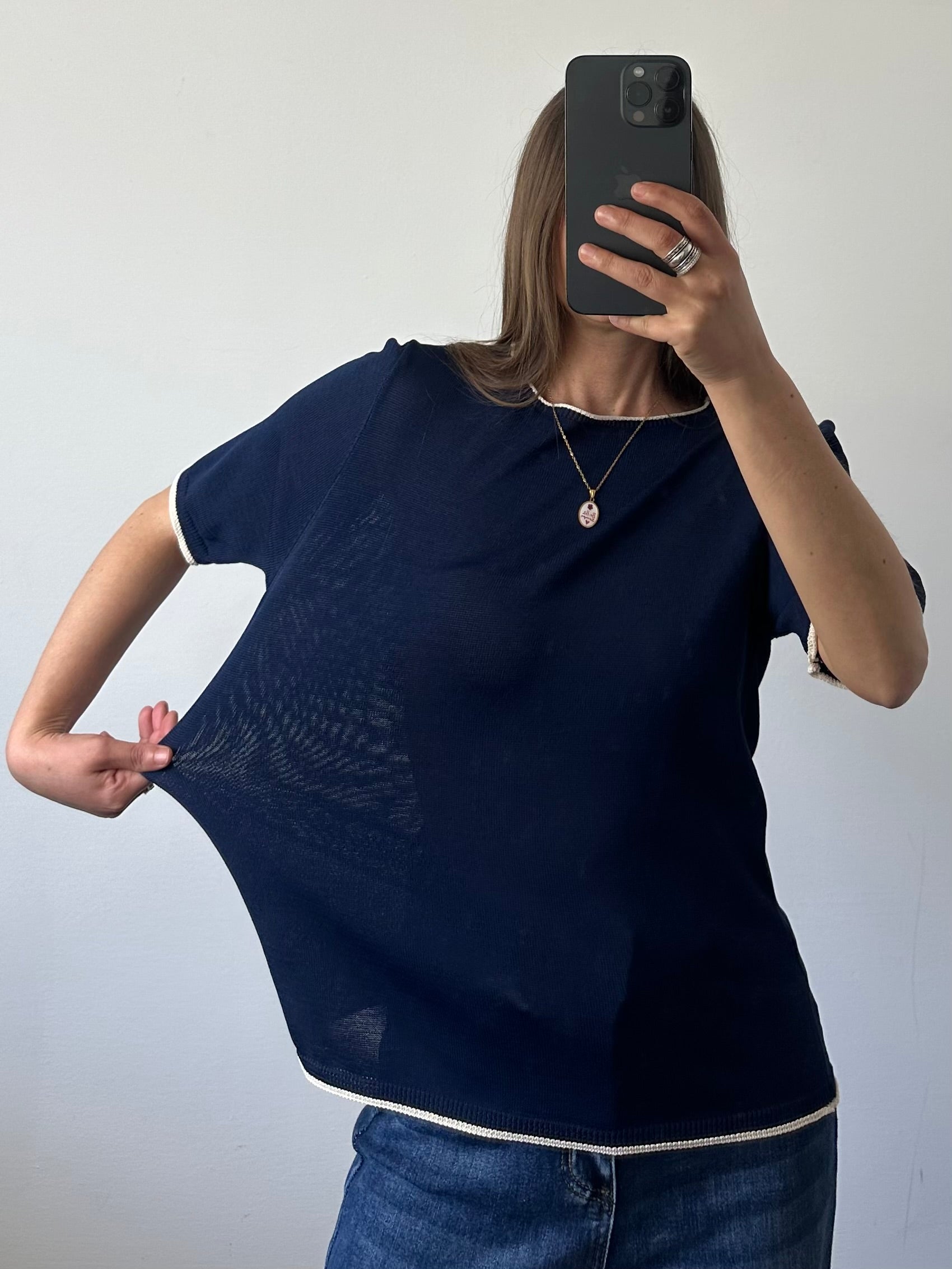 Maglia in morbida viscosa blu