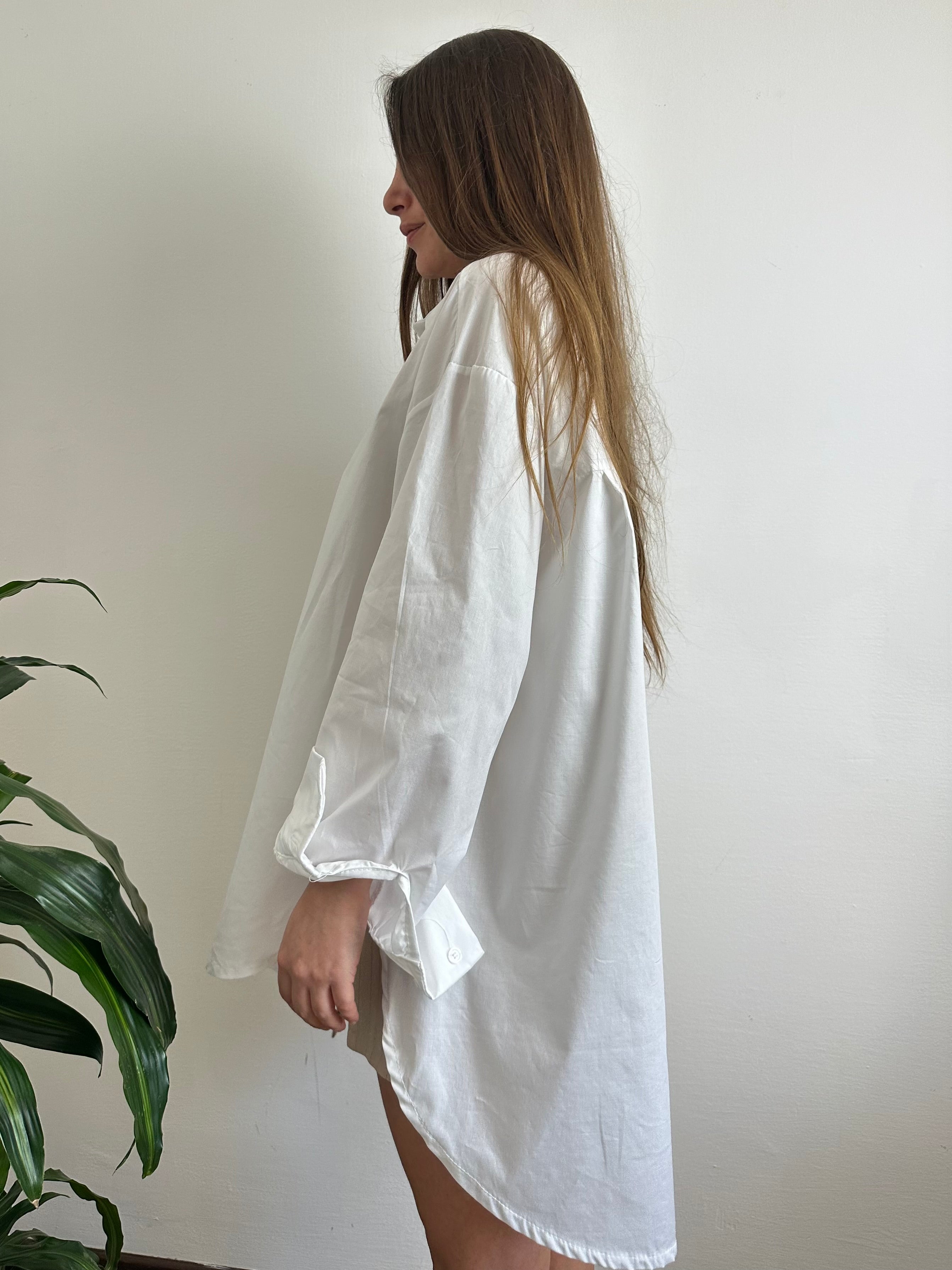 CAMICIA “No vabbè “ in cotone BIANCA