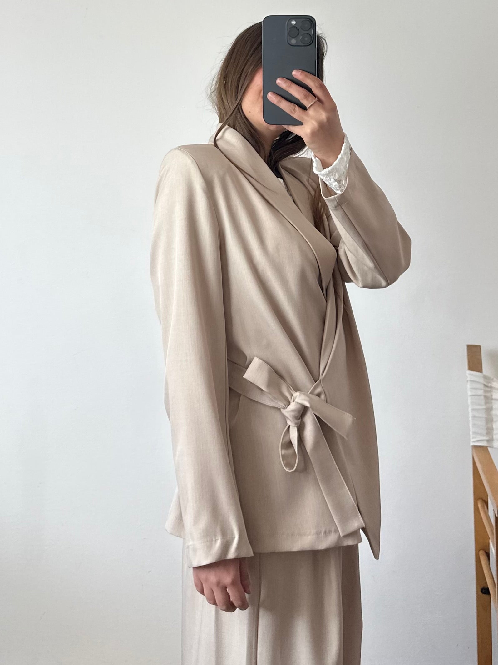 COORDINATO GIACCA INCROCIATA BEIGE