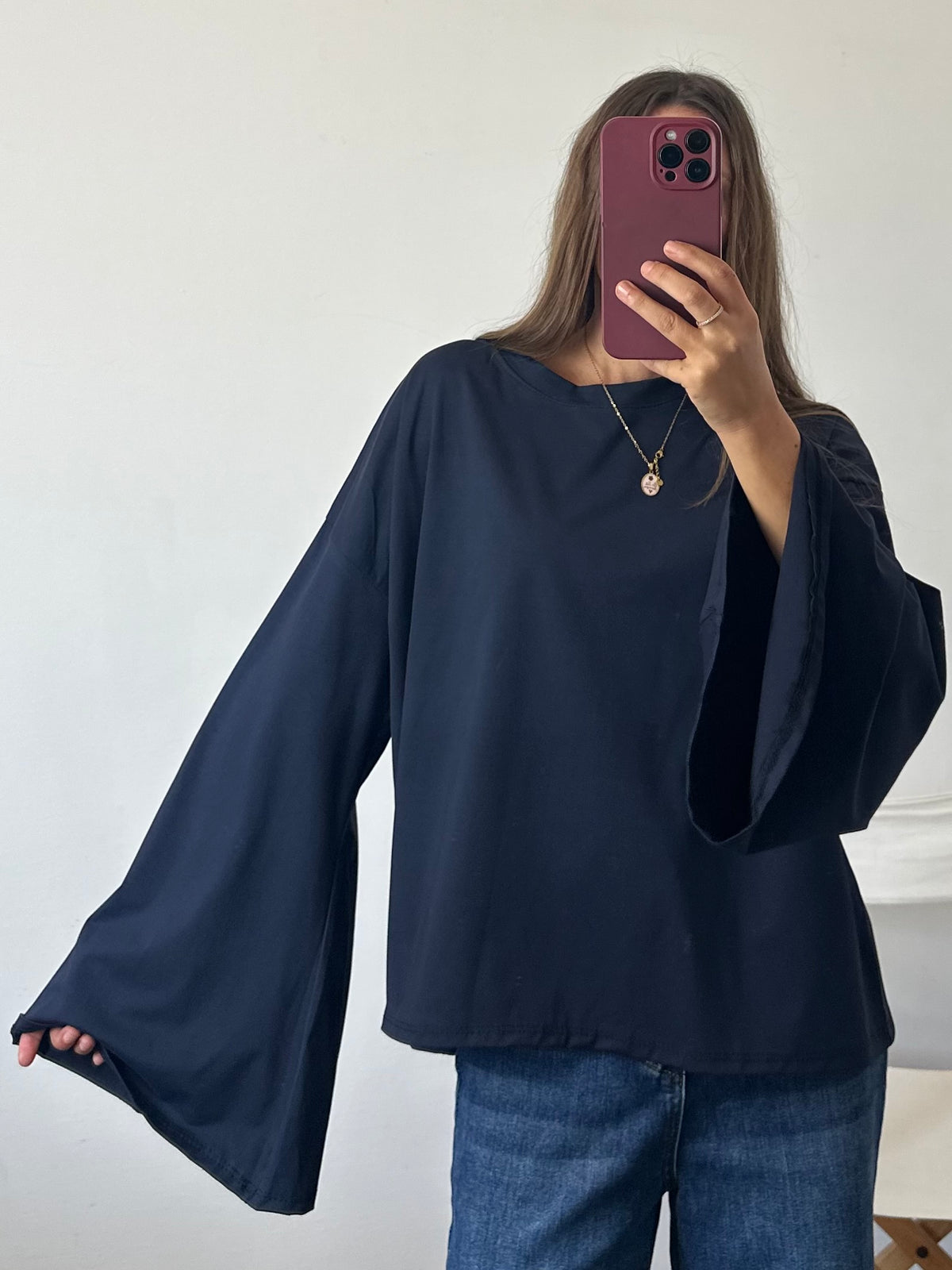 MAGLIA COTONE manica larga BLU