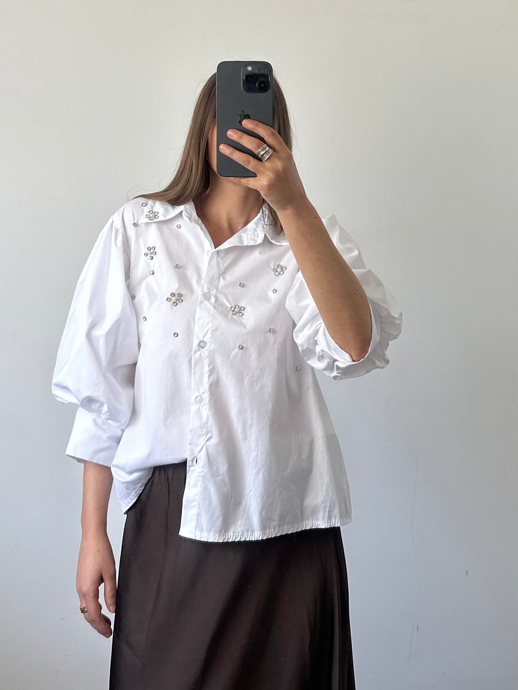 Camicia Swarovski bianca
