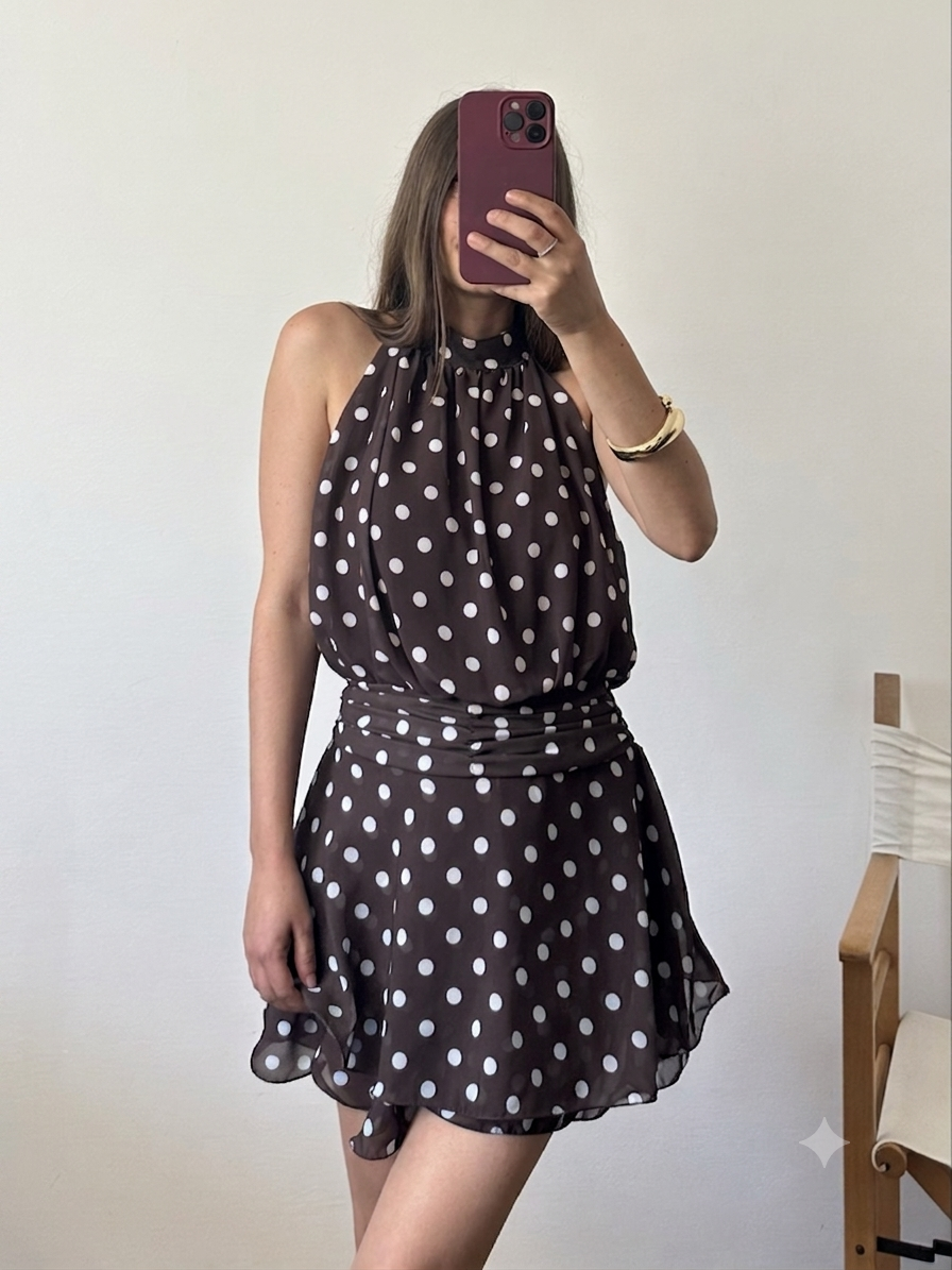 ABITO Pois SCOLLO ALL’AMERICANA marrone-bianco