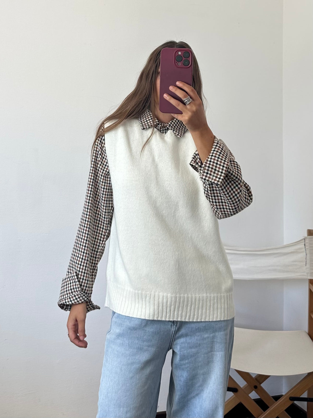 Gilet in misto cashmere BIANCO