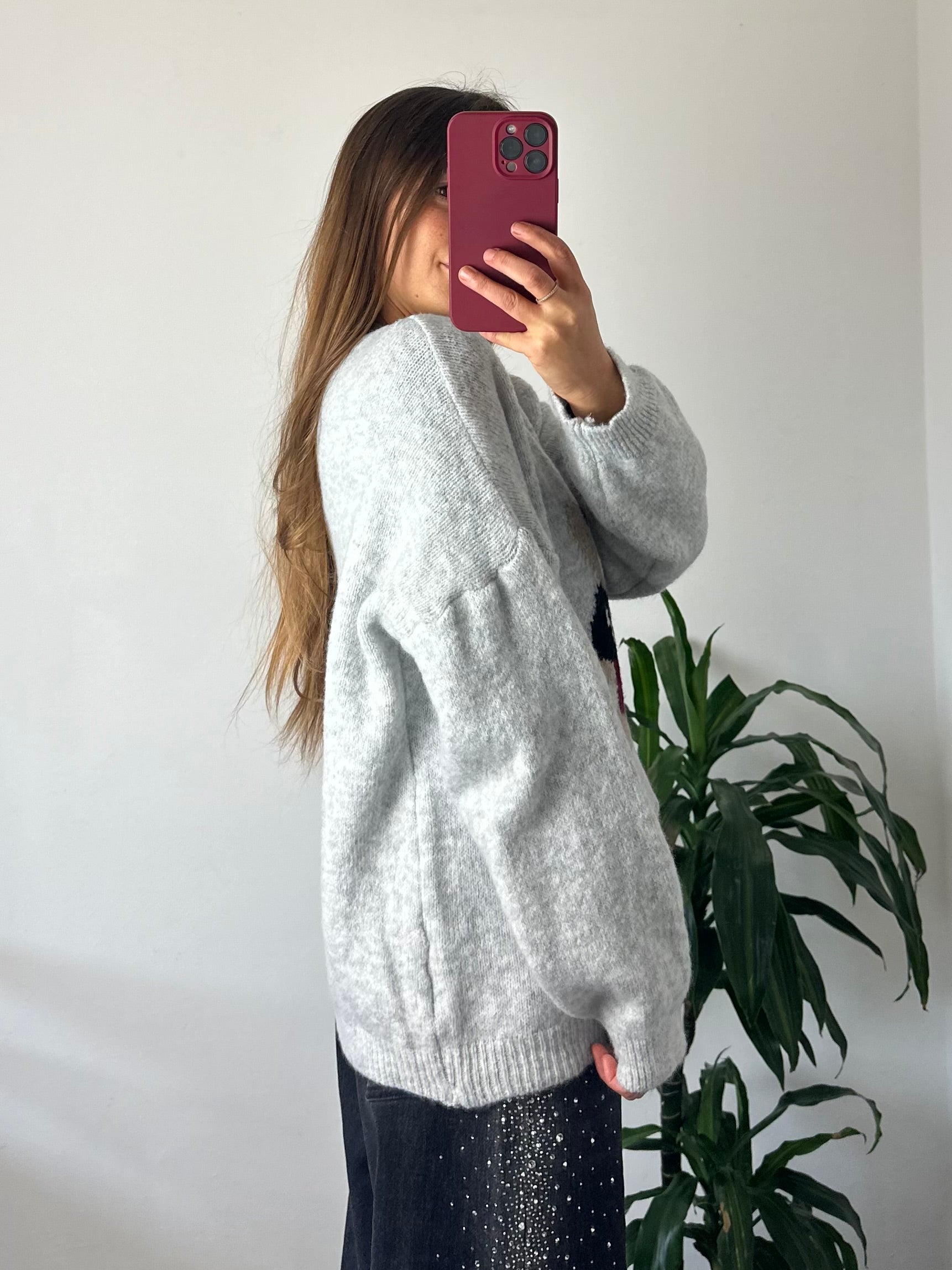 PULLOVER TEDDY misto LANA GRIGIO
