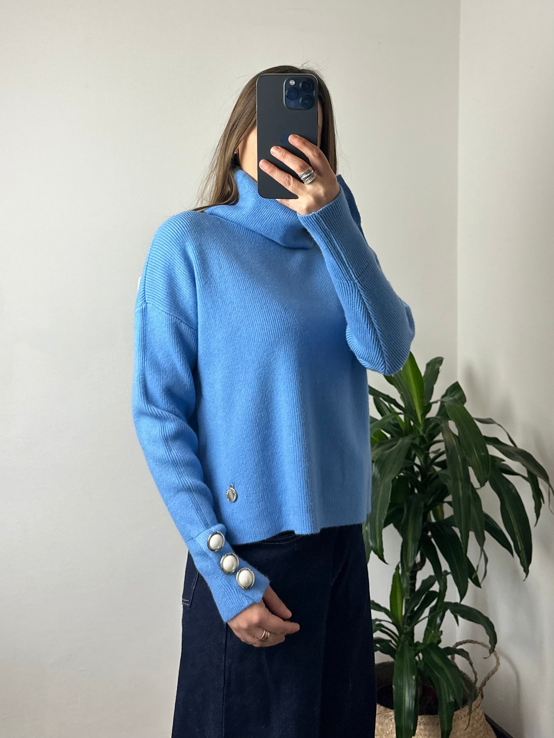 PULLOVER DOLCEVITA in VISCOSA GIOIELLO AZZURRO