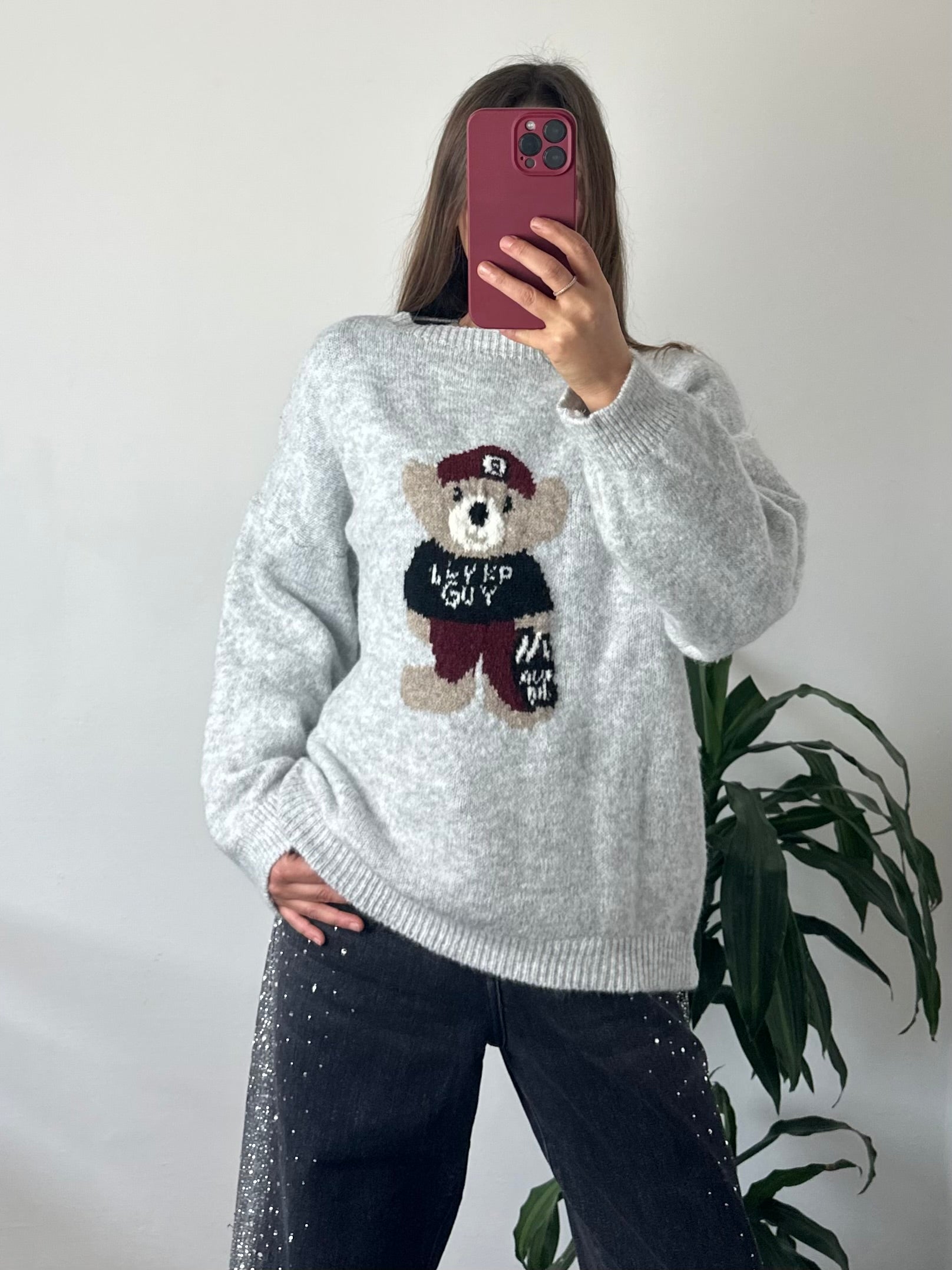 PULLOVER TEDDY misto LANA GRIGIO