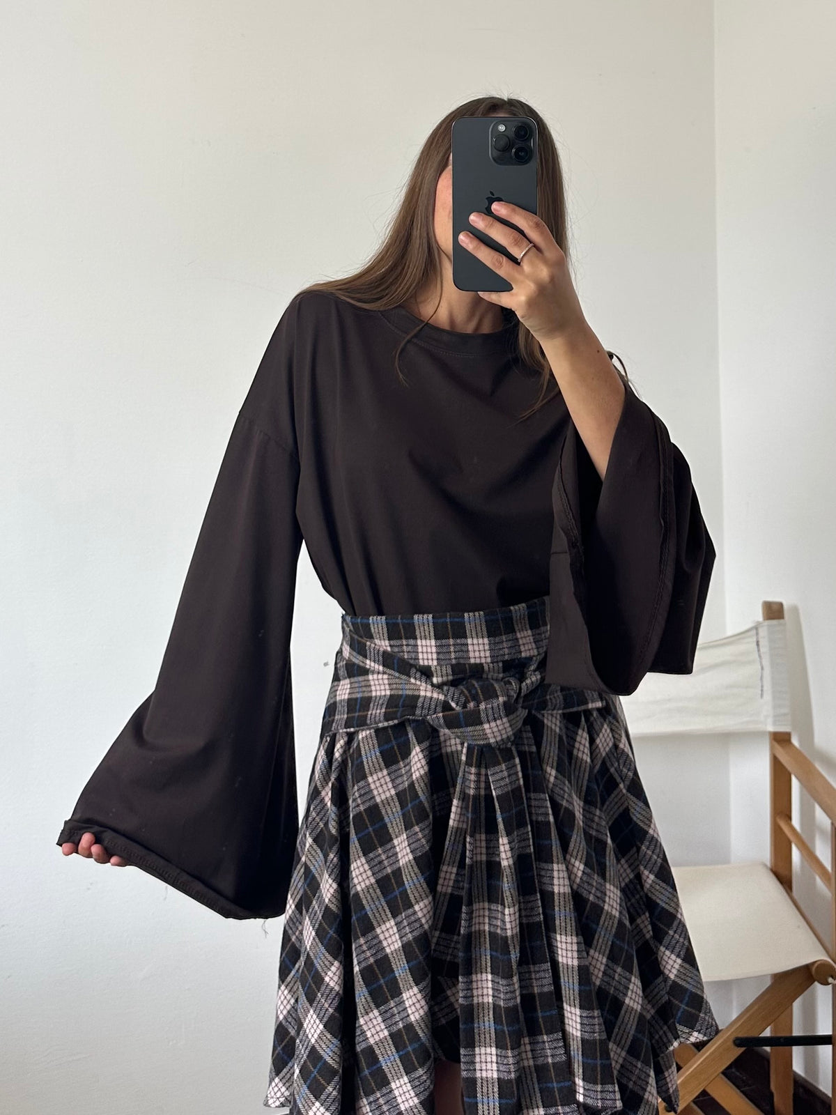 MAGLIA COTONE manica larga CIOCCOLATO