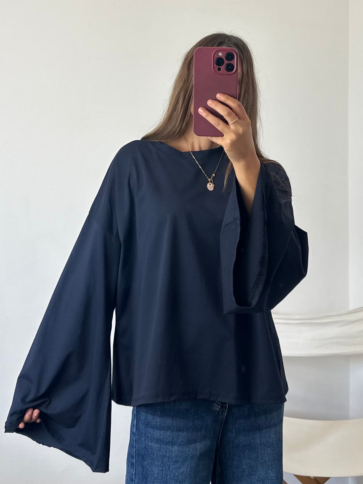 MAGLIA COTONE manica larga BLU