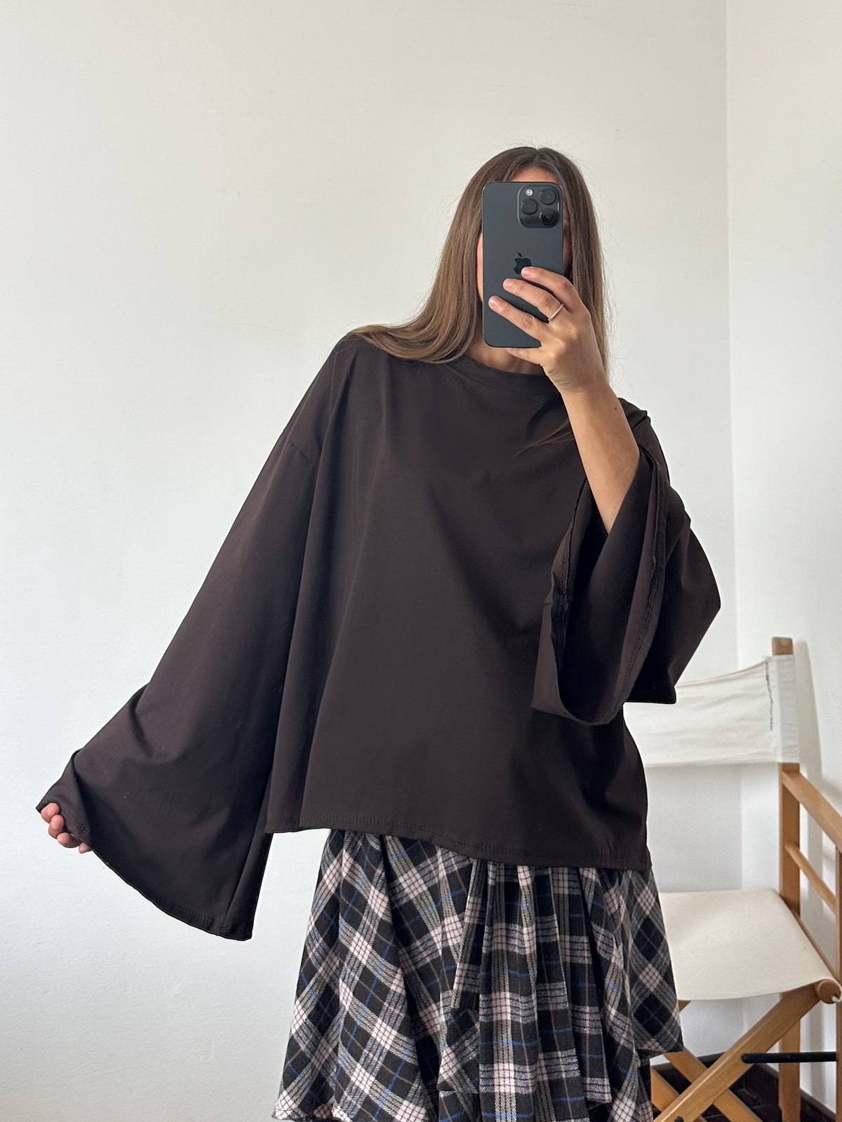MAGLIA COTONE manica larga CIOCCOLATO