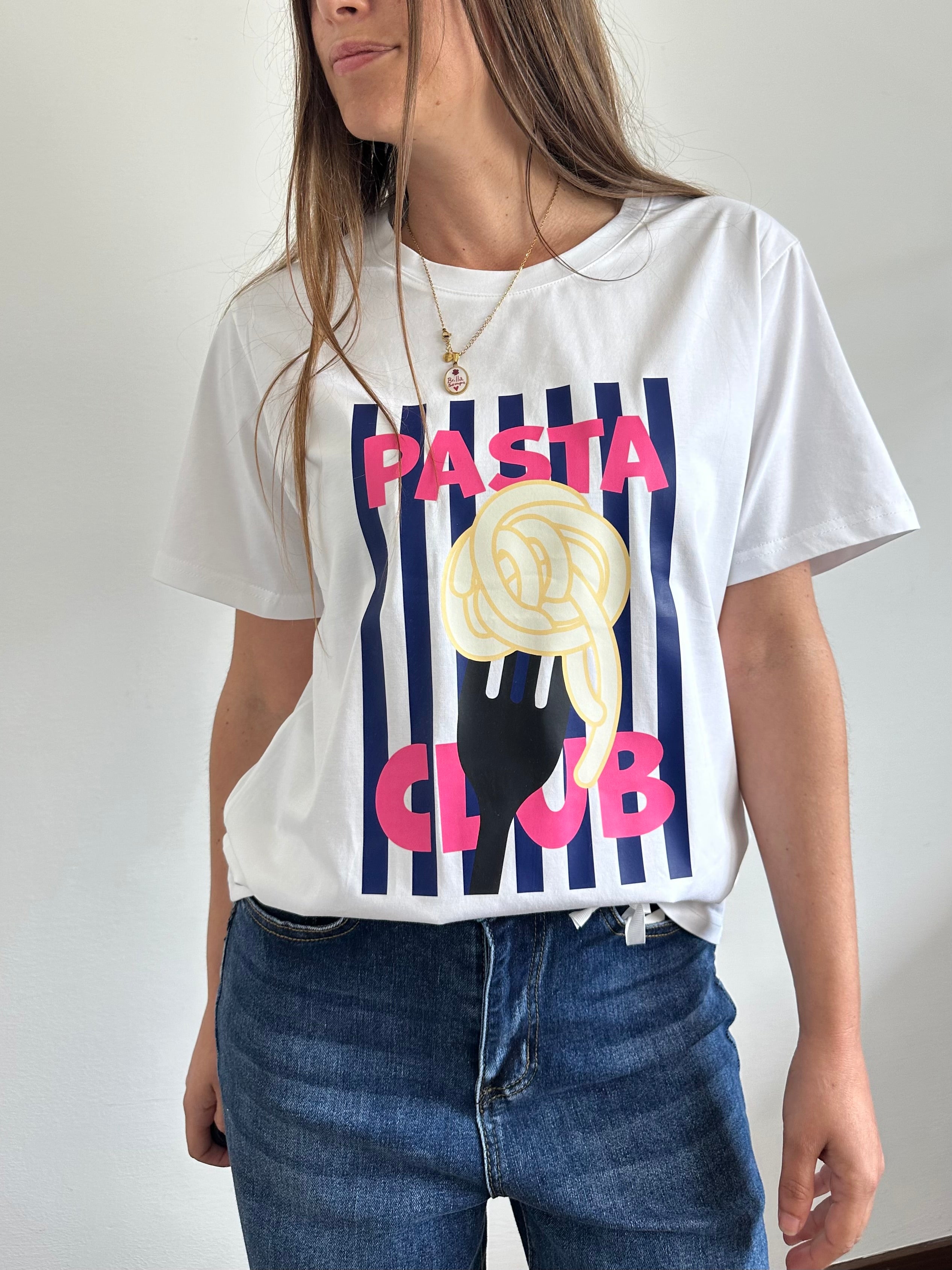 T-shirt in cotone “ pasta club”