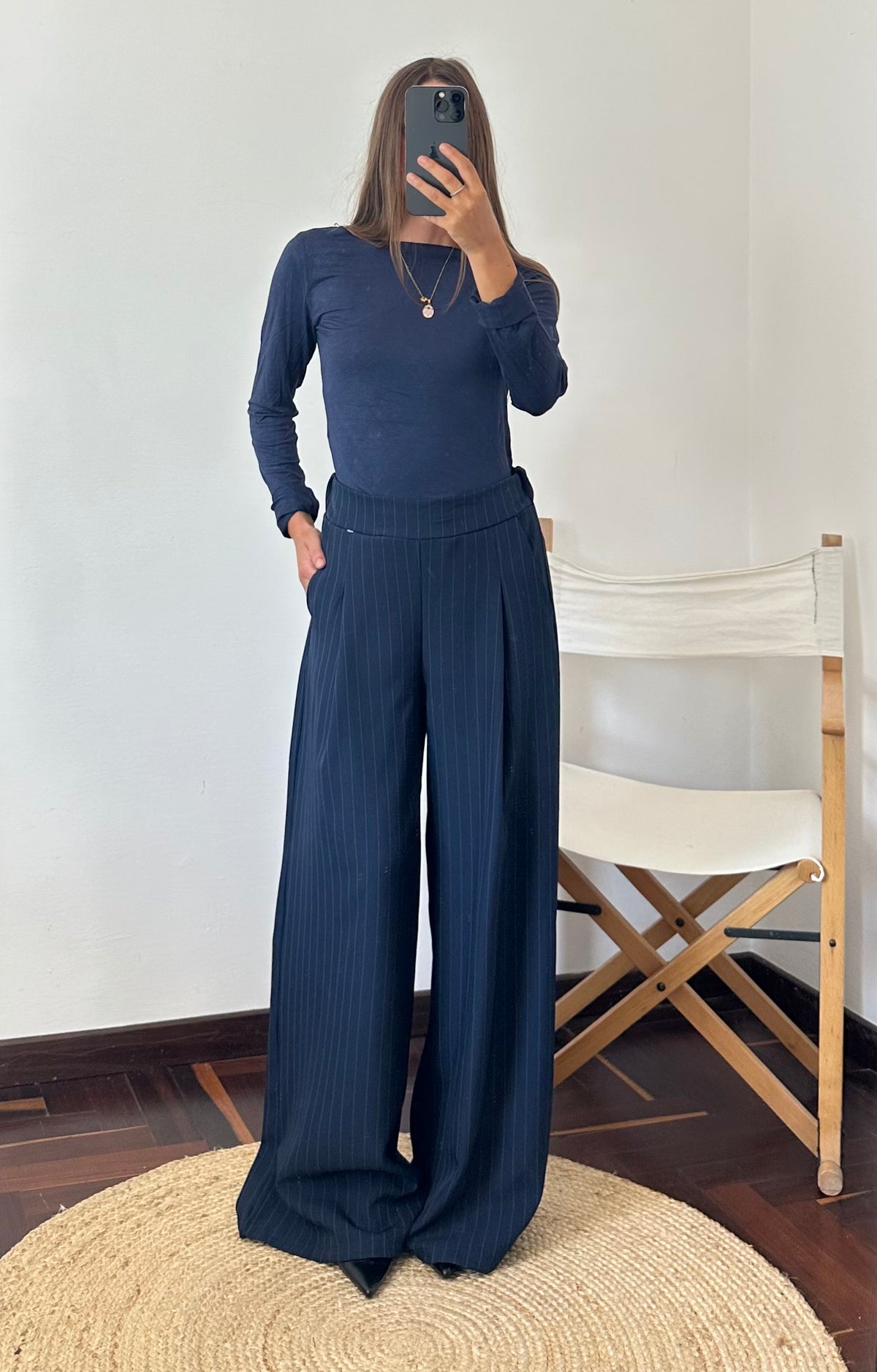 COORDINATO GESSATO con PINCE BLU NOTTE