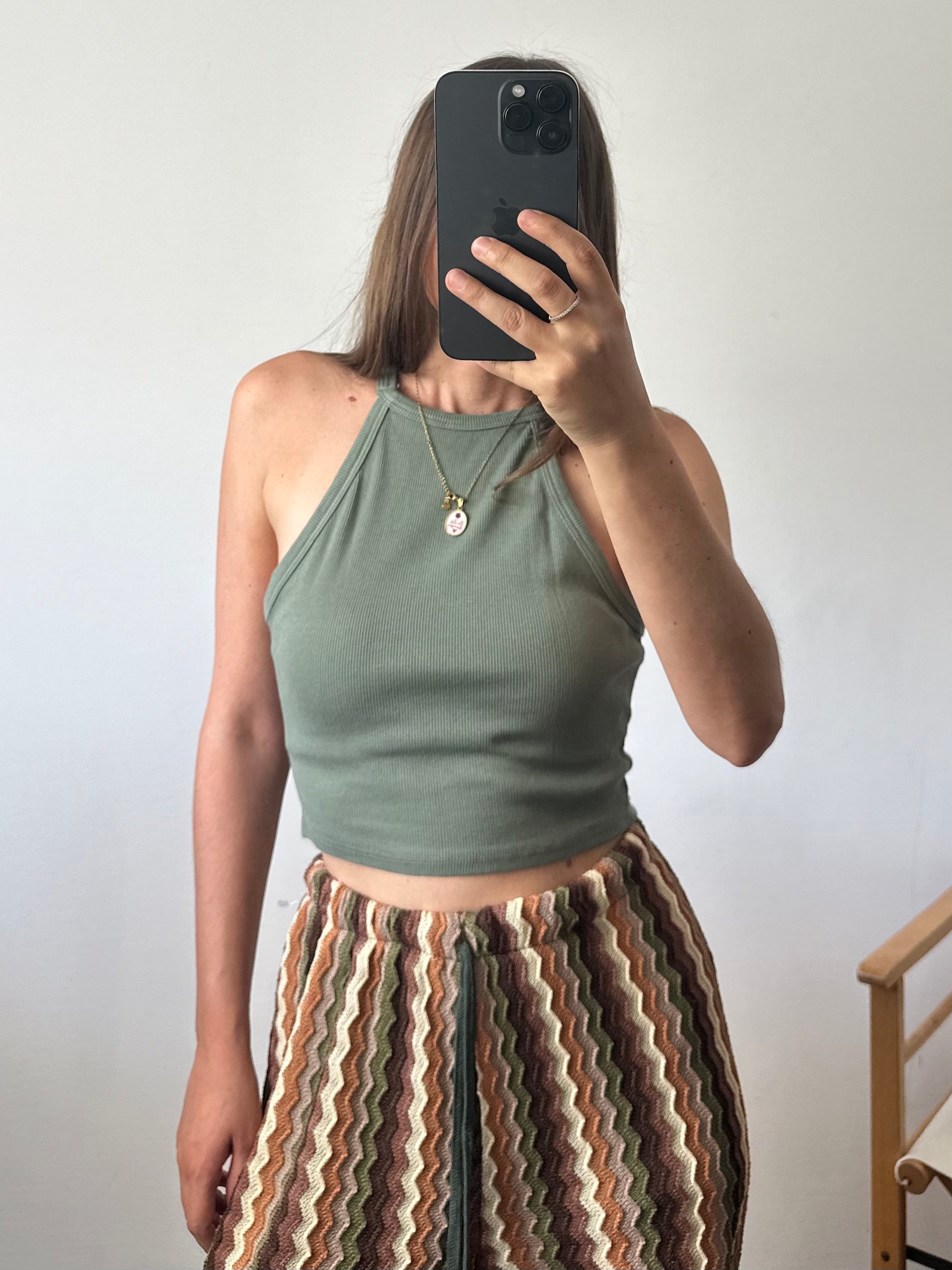 Top in cotone verde