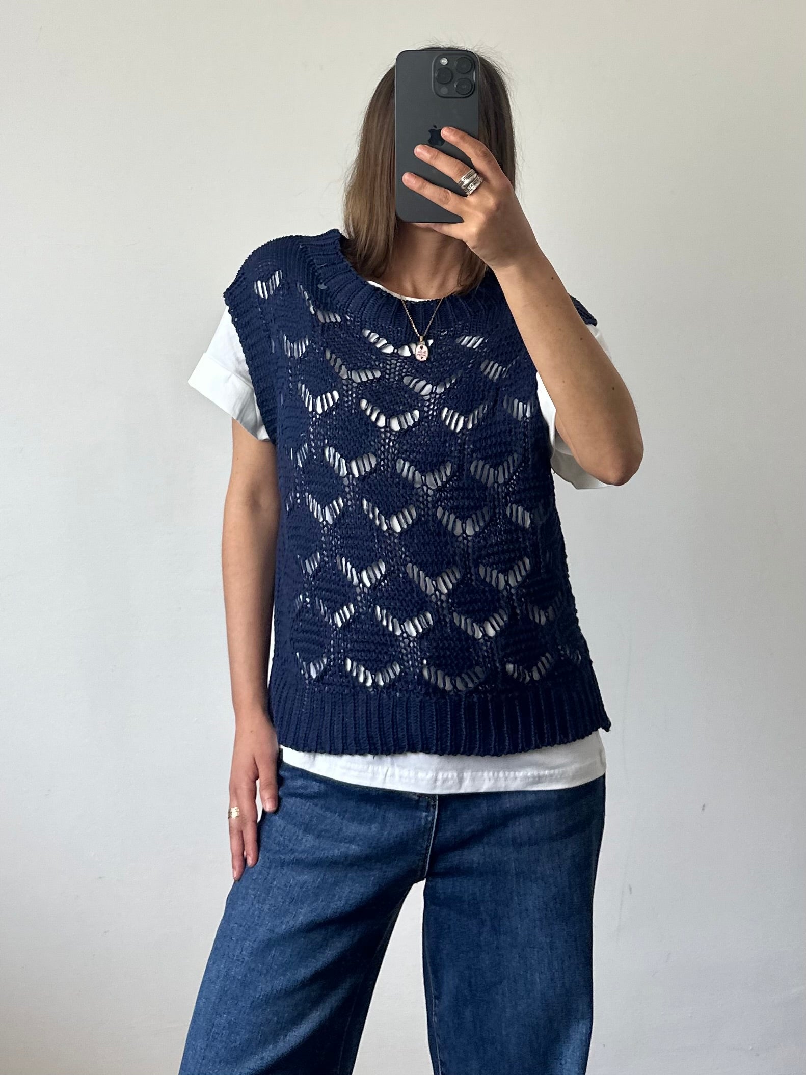 Gilet in cotone blu