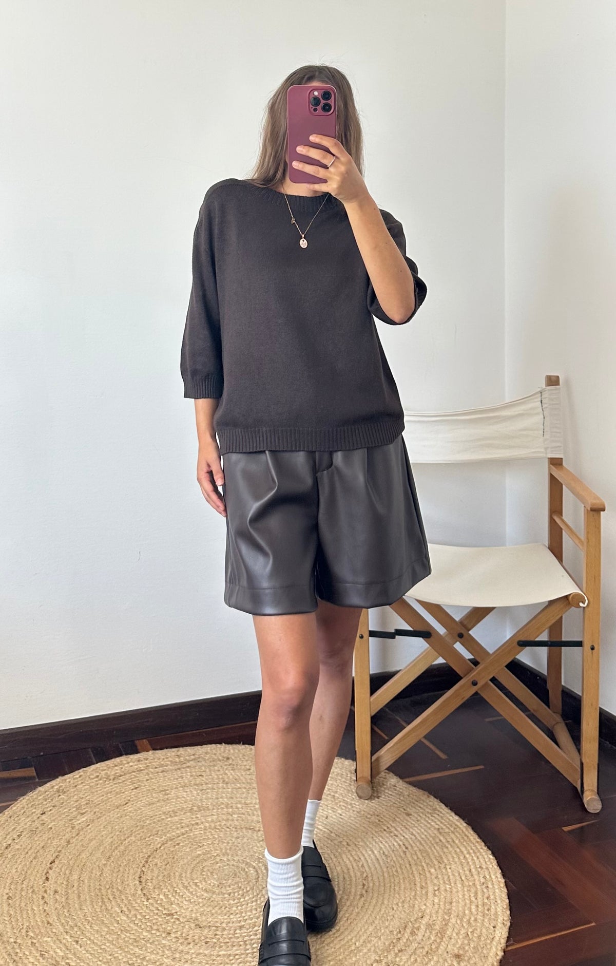PULLOVER in morbida viscosa MARRONE