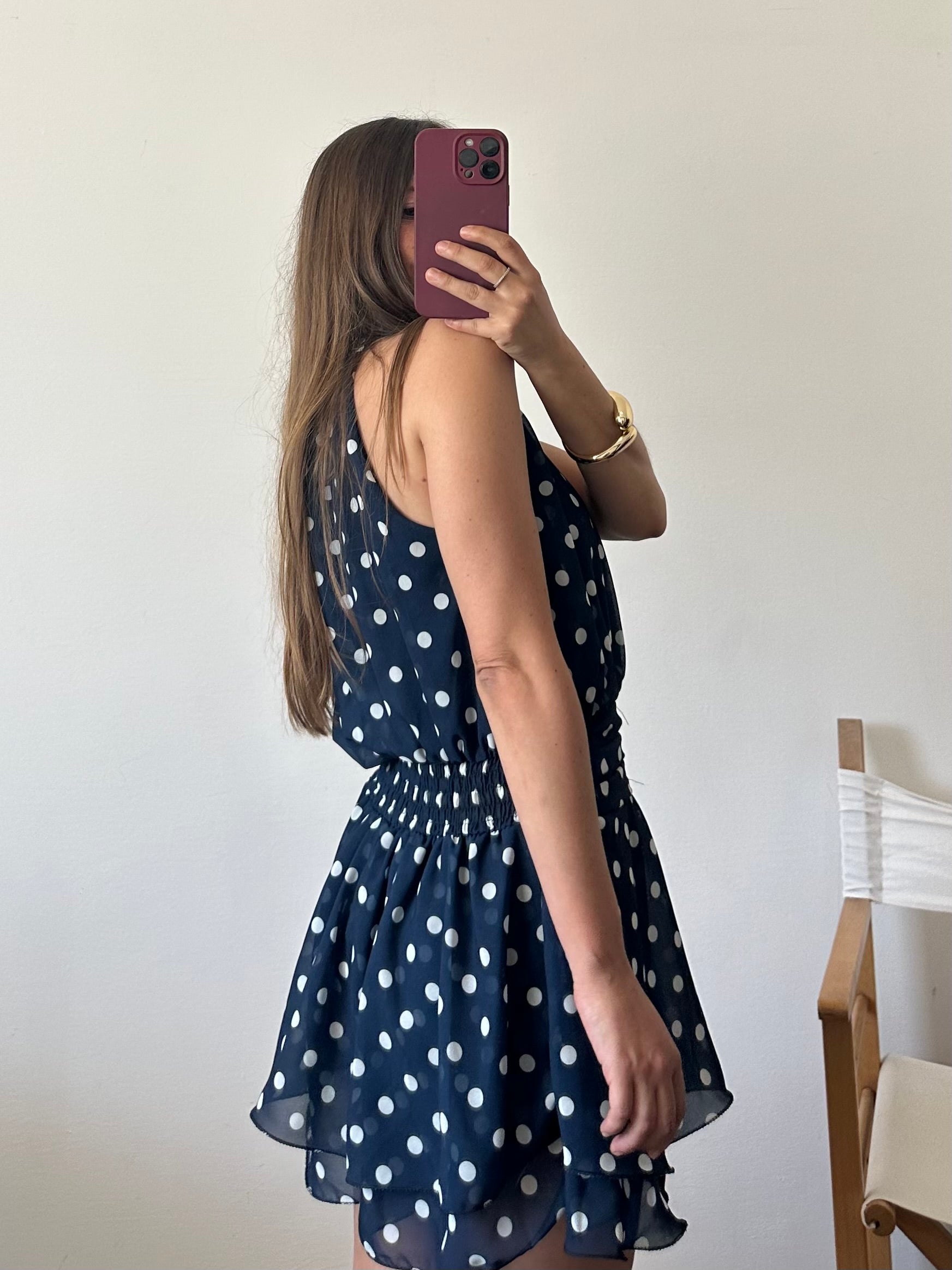 ABITO Pois SCOLLO all’americana blu-bianco