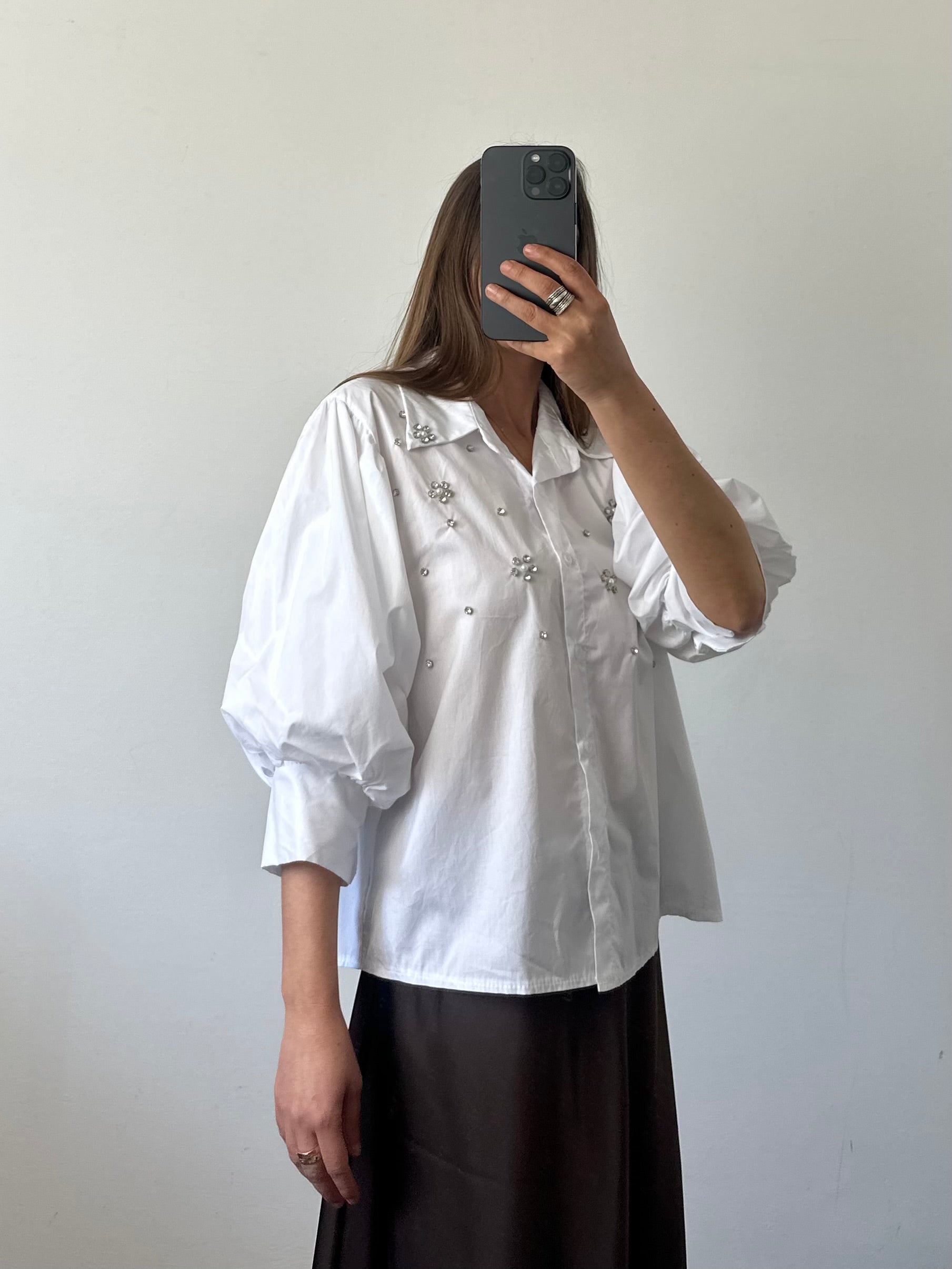 Camicia Swarovski bianca