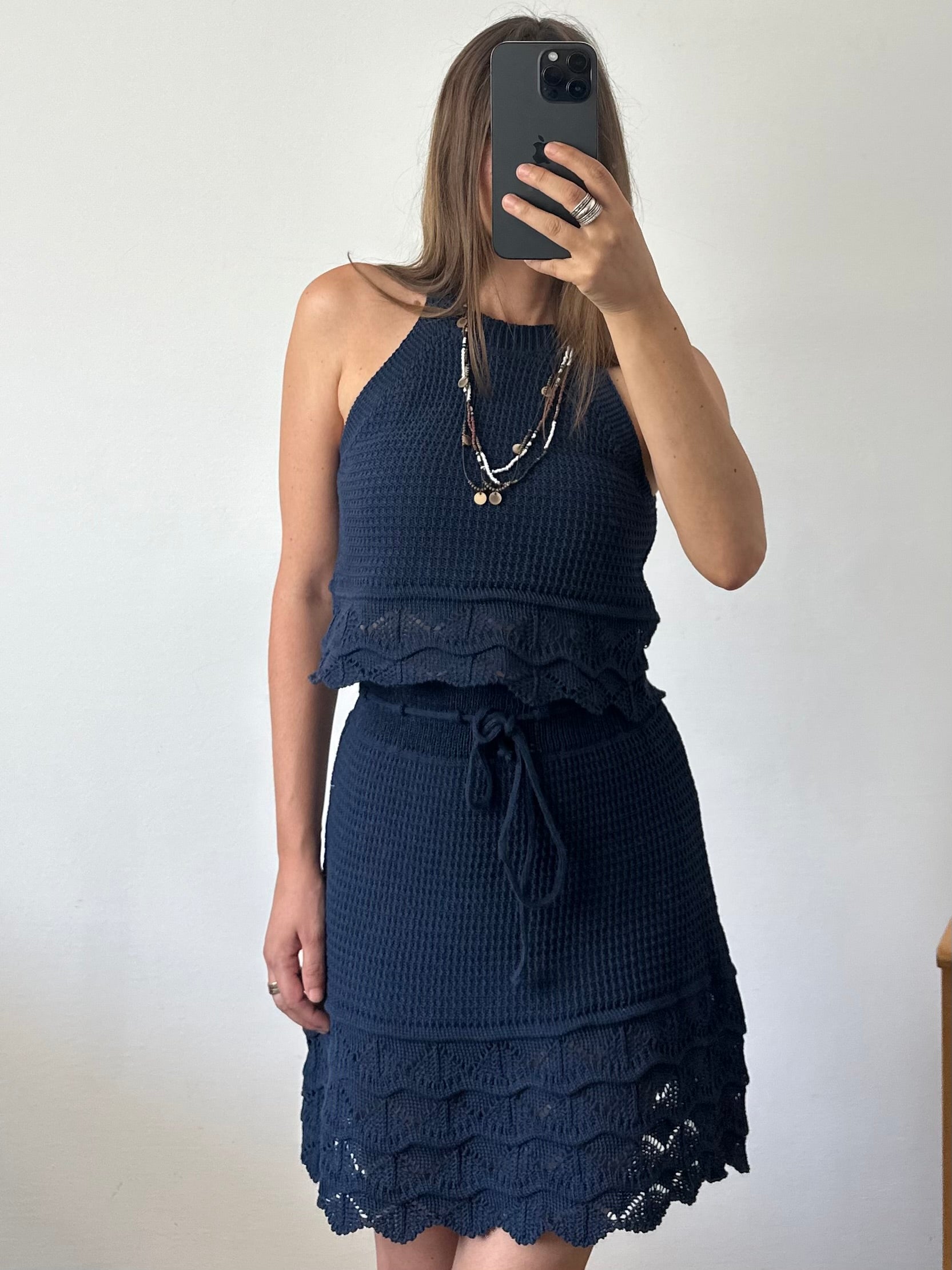 COORDINATO crochet blu