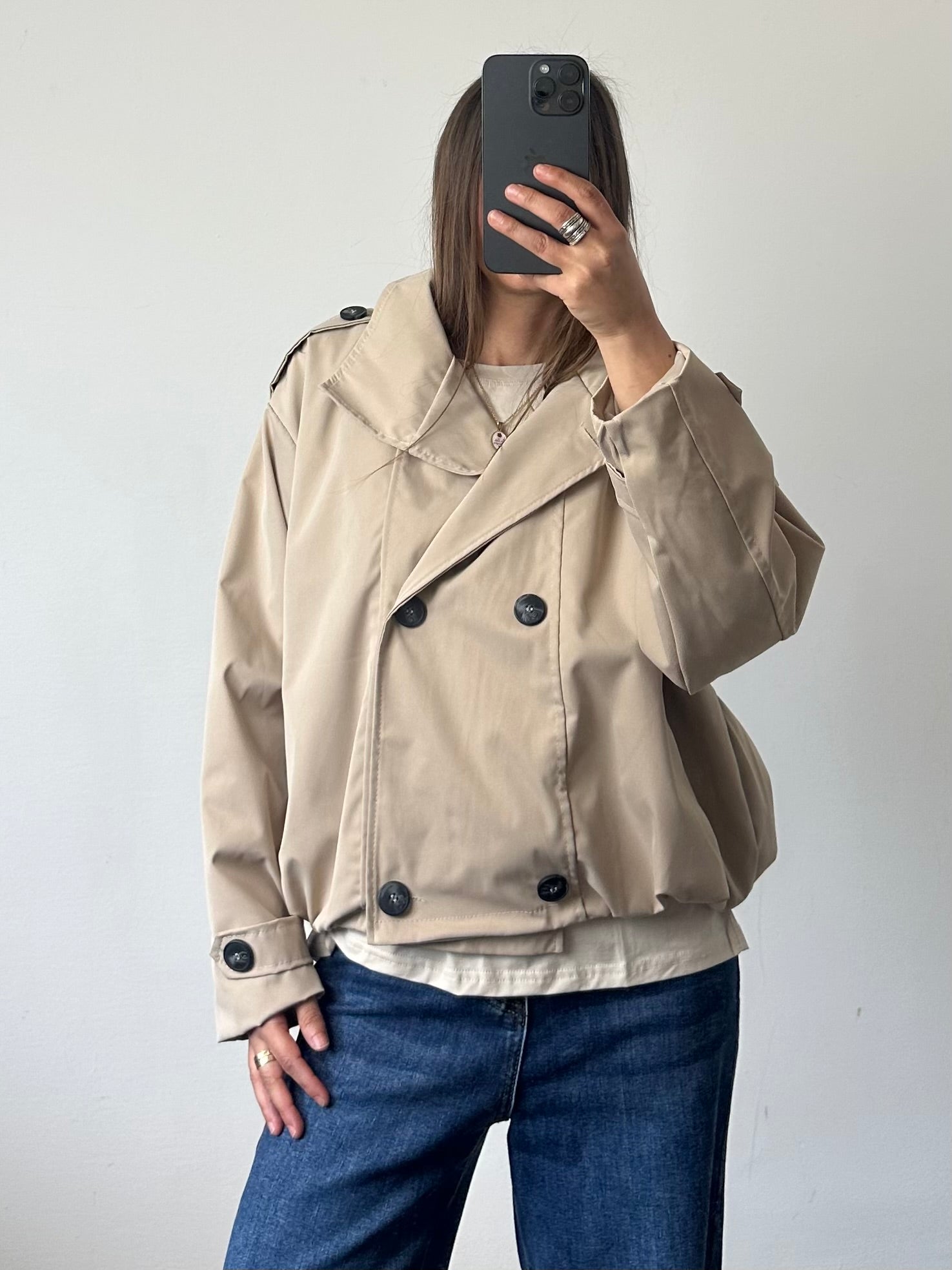 Trench bomber beige