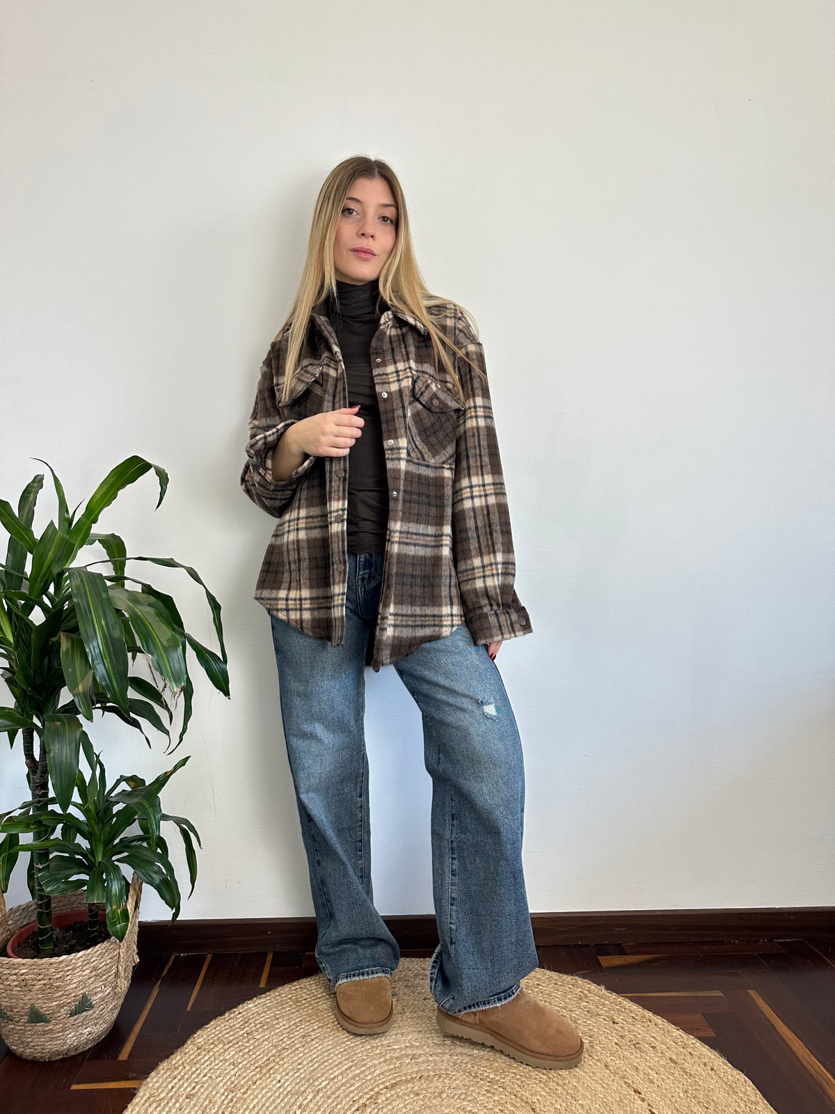 CAMICIA PELOSA COTONE MARRONE