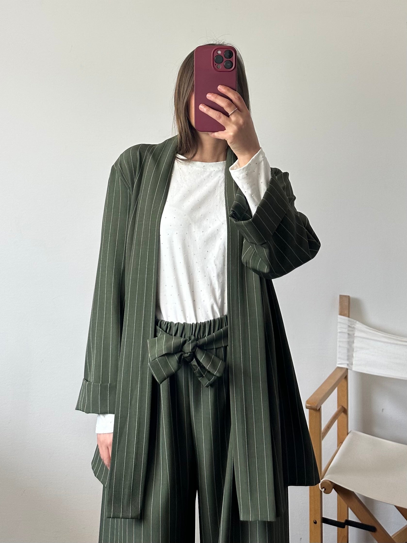 COORDINATO KIMONO GESSATO VERDE