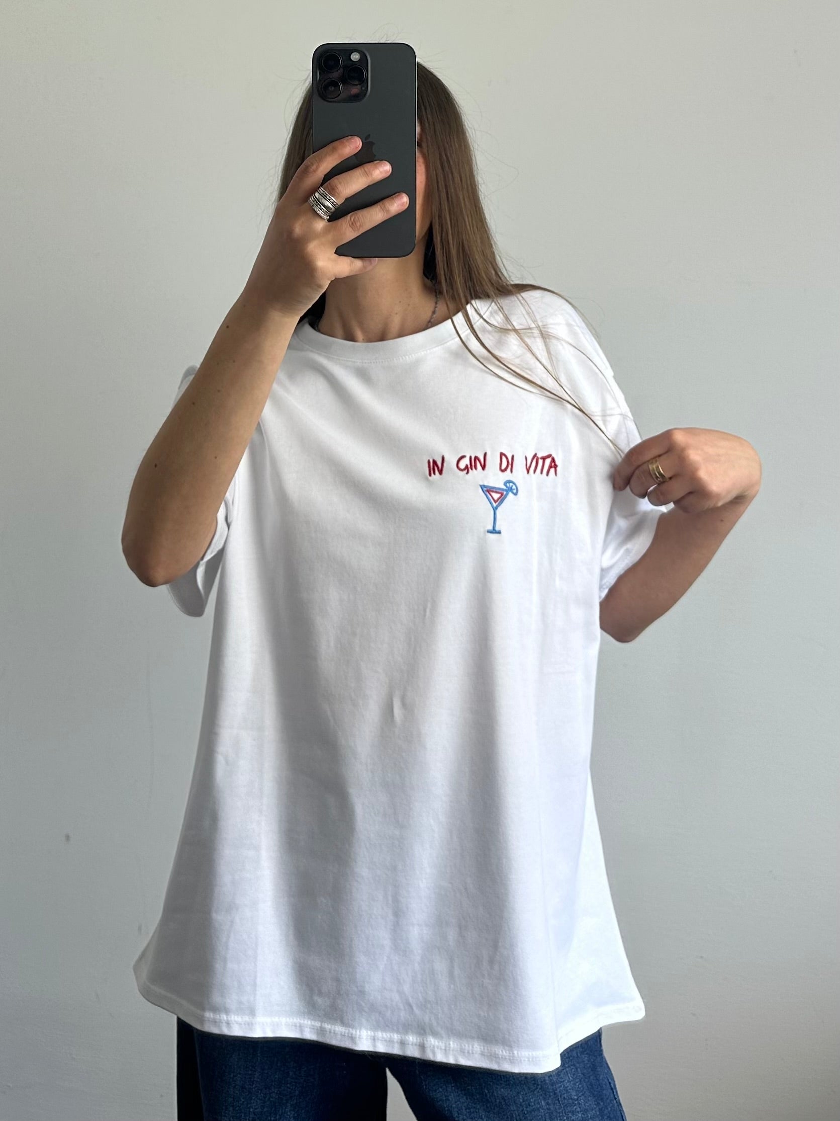 T-shirt 100% cotone over “ in gin di vita”