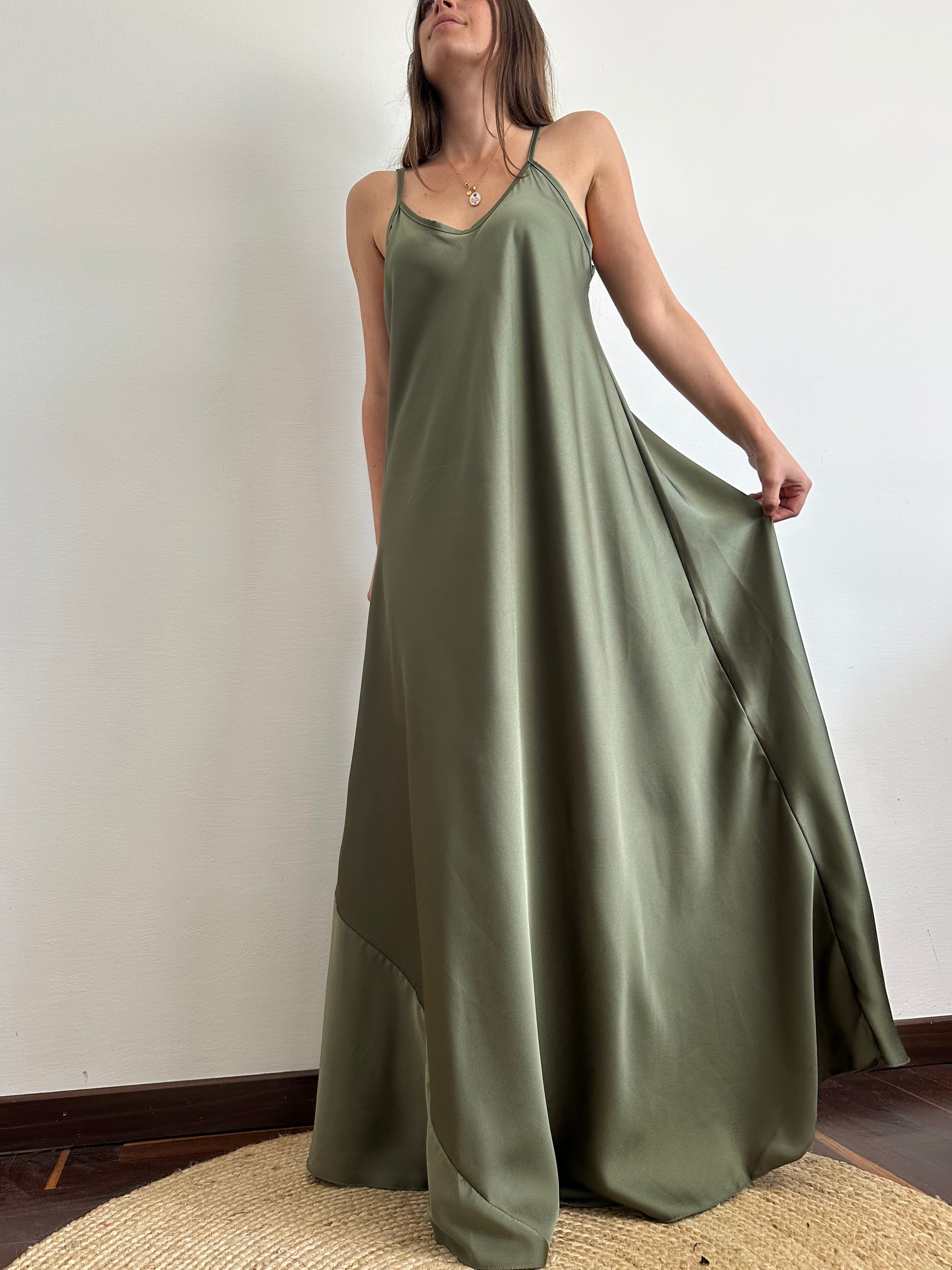 ABITO SATIN verde