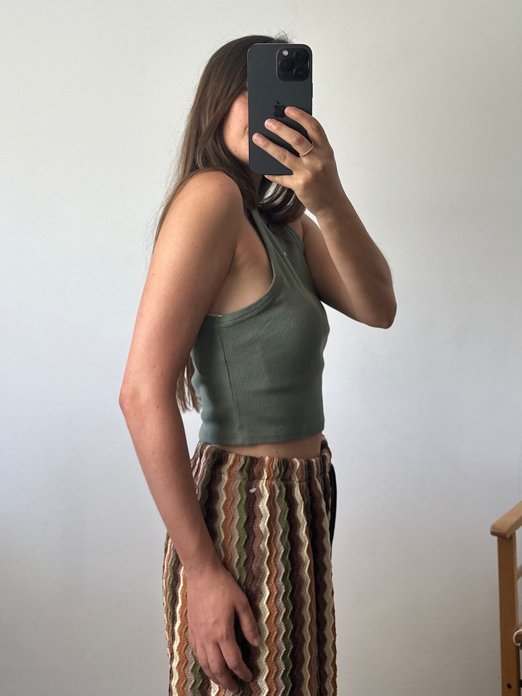Top in cotone verde
