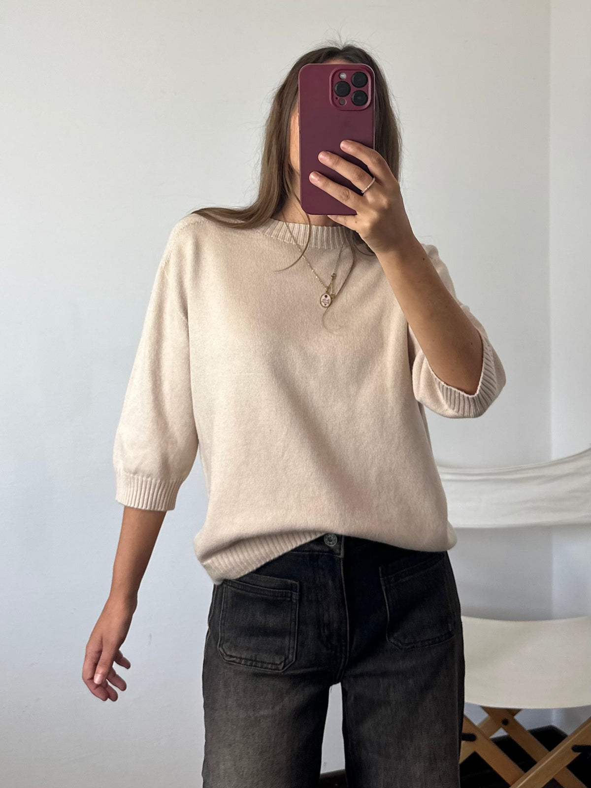 PULLOVER in morbida viscosa BEIGE