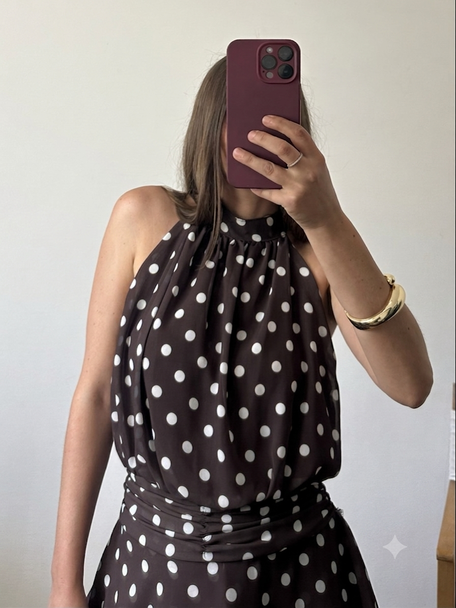 ABITO Pois SCOLLO ALL’AMERICANA marrone-bianco