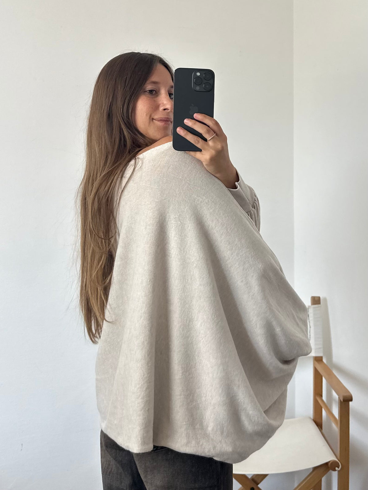 MAGLIA BALLOON in morbida viscosa BEIGE